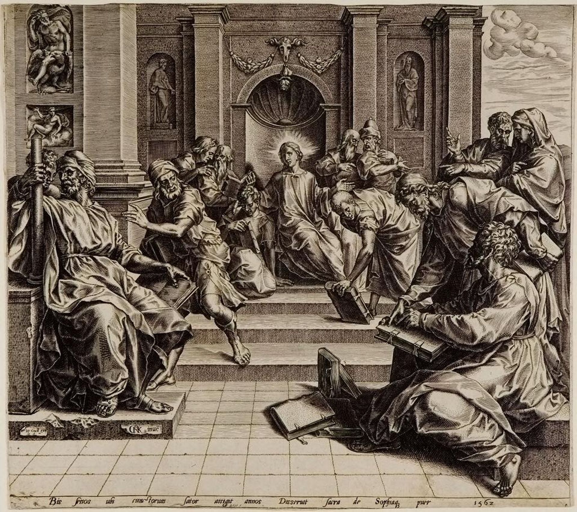 Christ among the Doctors by Cornelis Cort