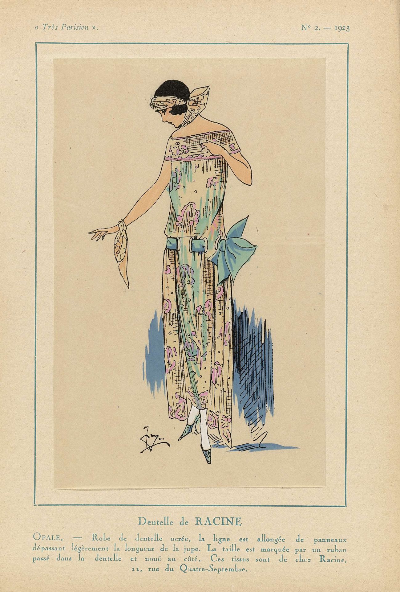 Très Parisien, 1923, No. 2: Dentelle de RACINE... by G-P. Joumard