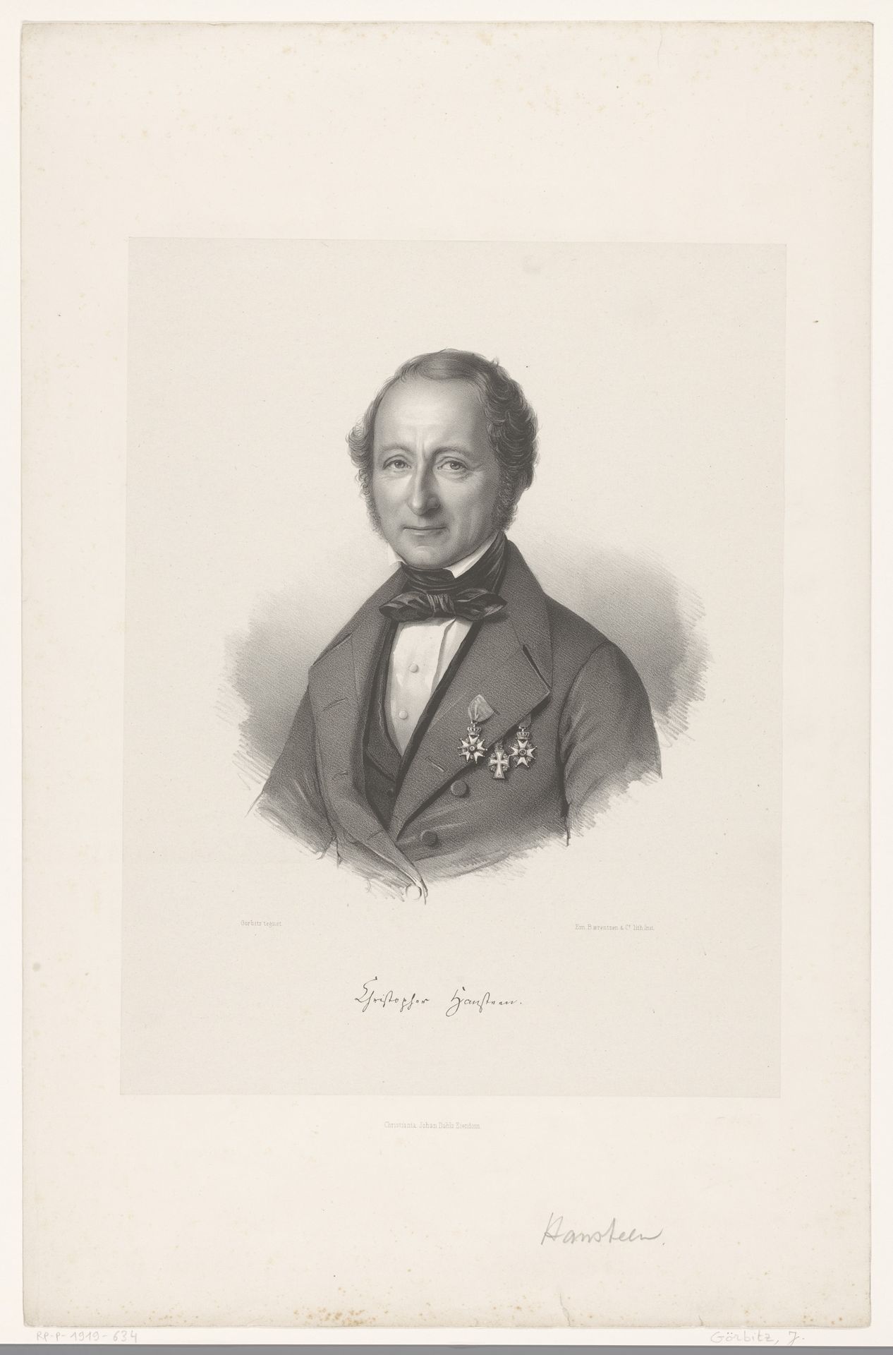 Portret van Christopher Hansteen by Johan Görbitz