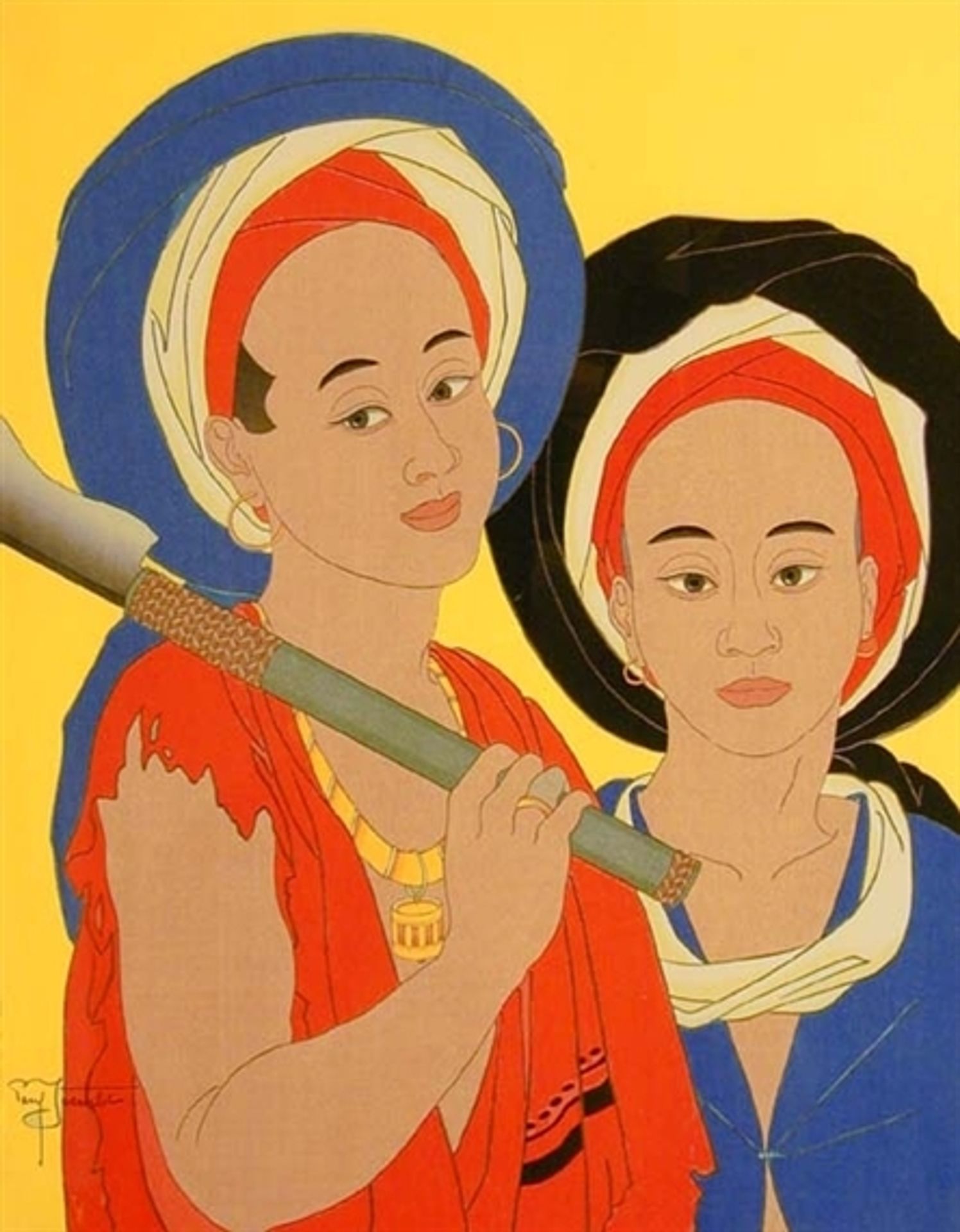 Jeunes Chasseurs de la Jungle. Nord Celebes by Paul Jacoulet