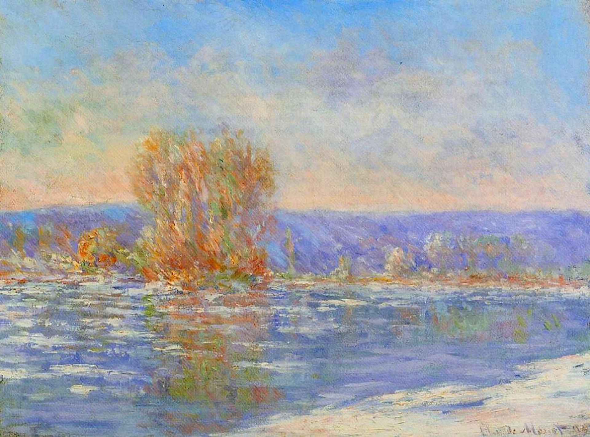 Floating Ice near Bennecourt by Claude Monet