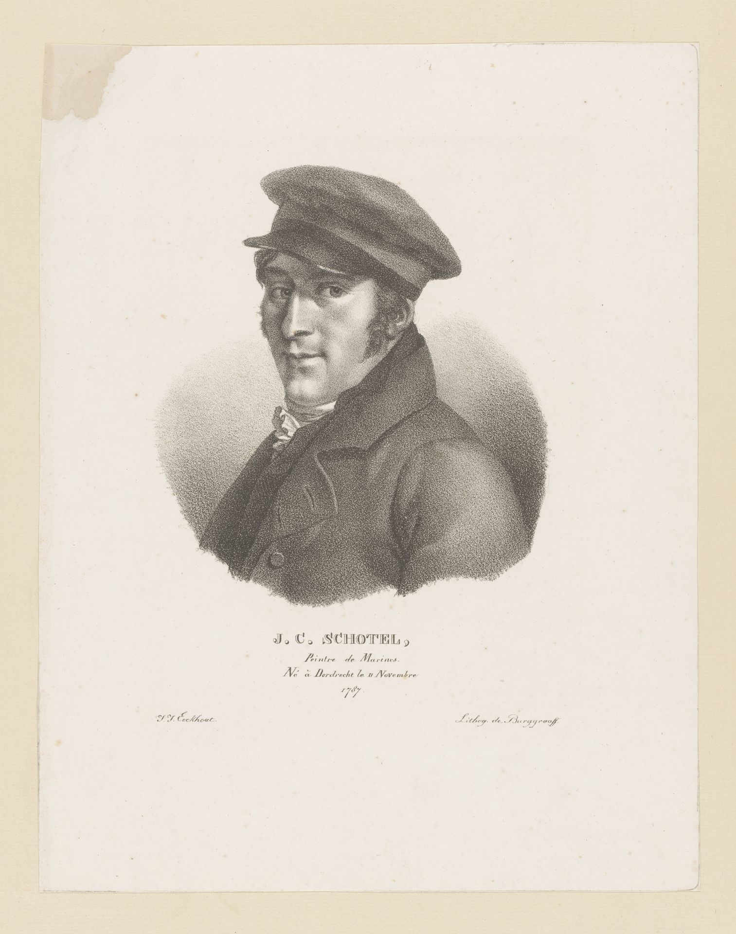 Portret van Johannes Christiaan Schotel by Guillaume Philidor Van den Burggraaff