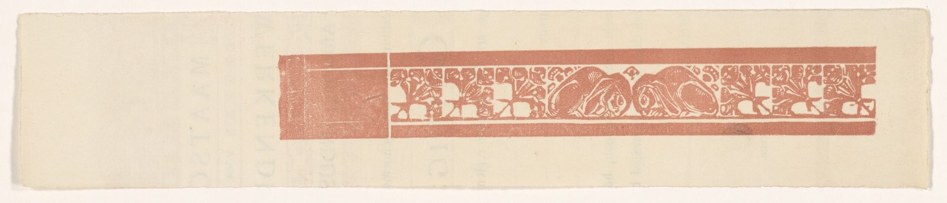 Ornamentele rand met konijnen by Bernard Willem Wierink