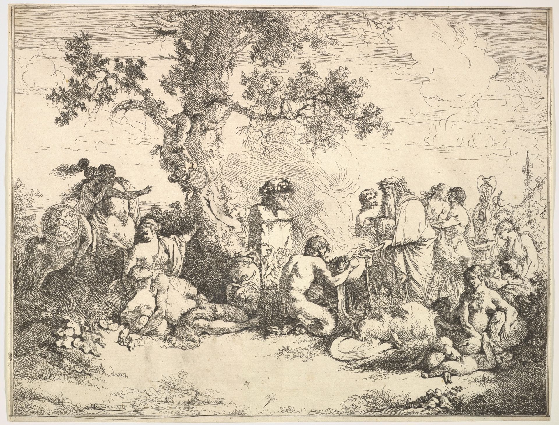 Sacrifice to Pan by Jean Jacques Lagrenée