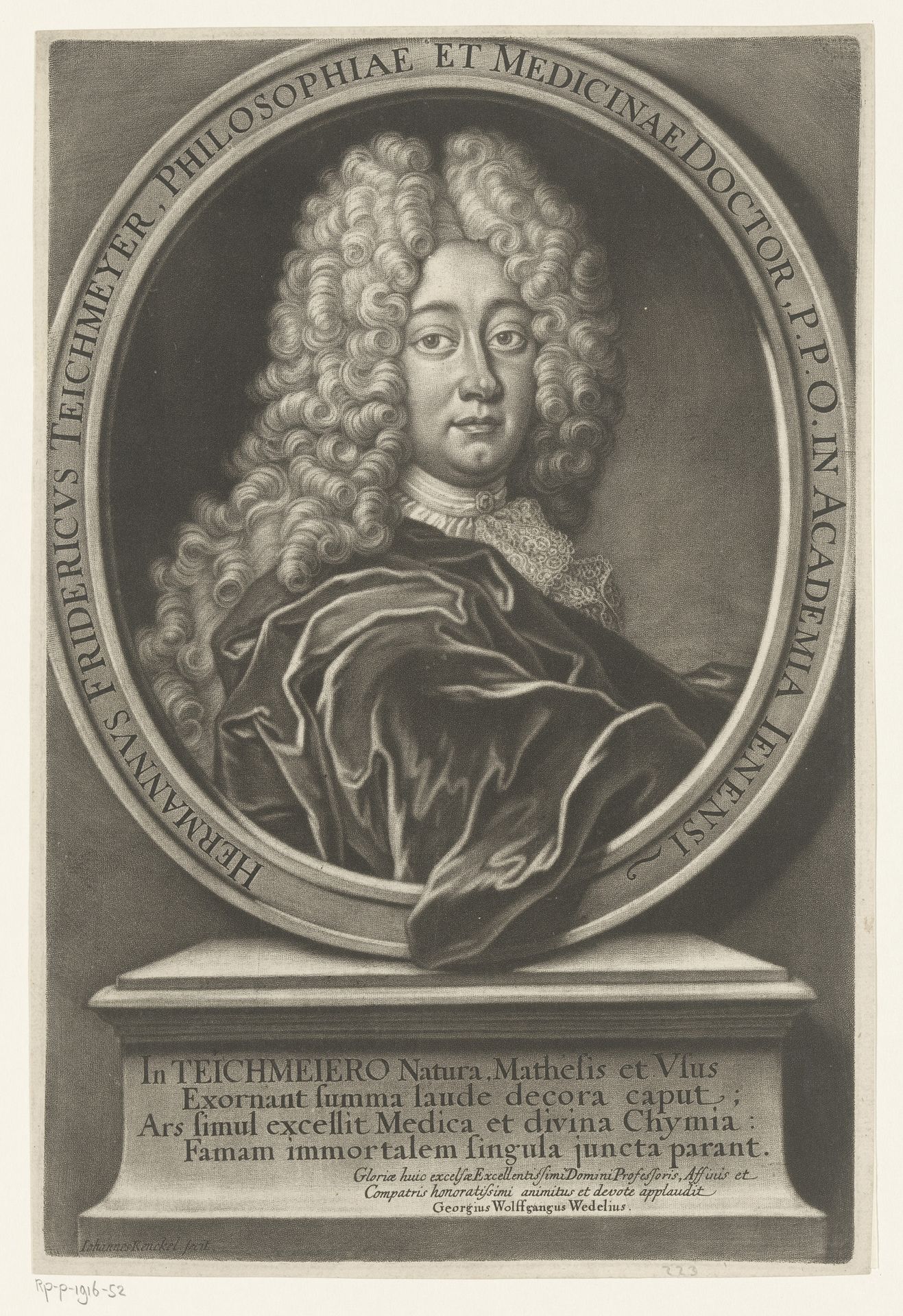 Portret van Hermann Friedrich Teichmeyer by Johann Kenckel