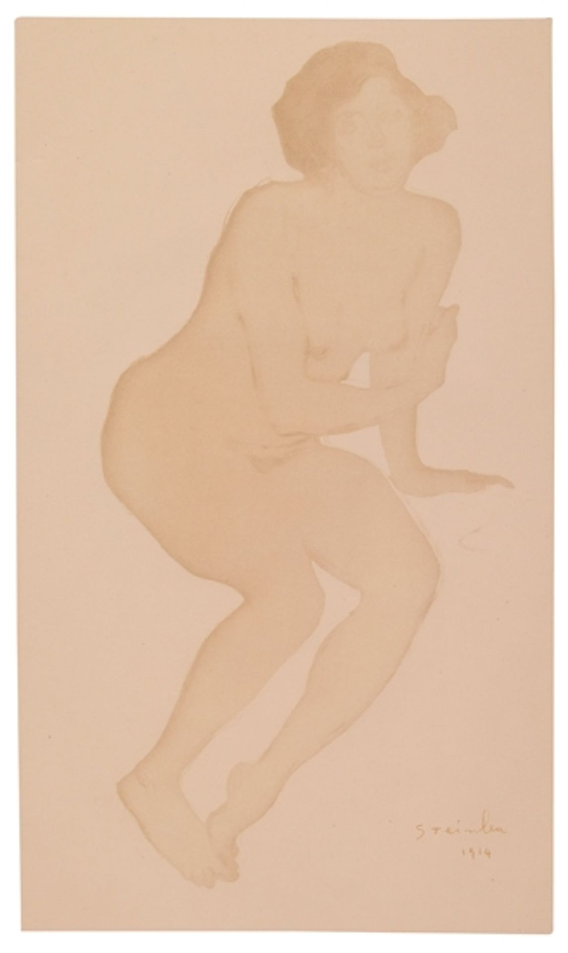 Femme Nu Assise by Théophile Alexandre Steinlen