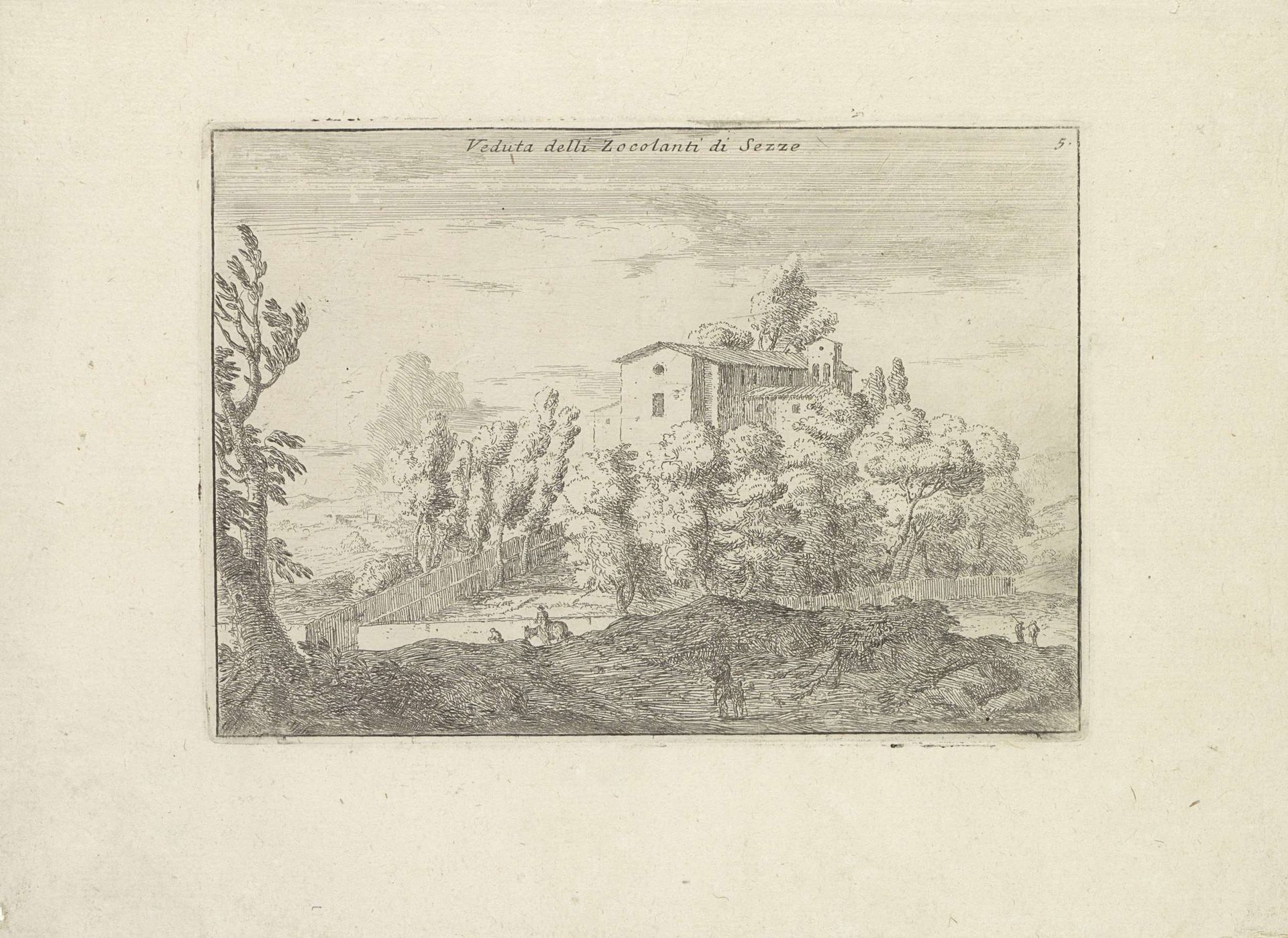 Landschap met een kerk by Paolo Anesi