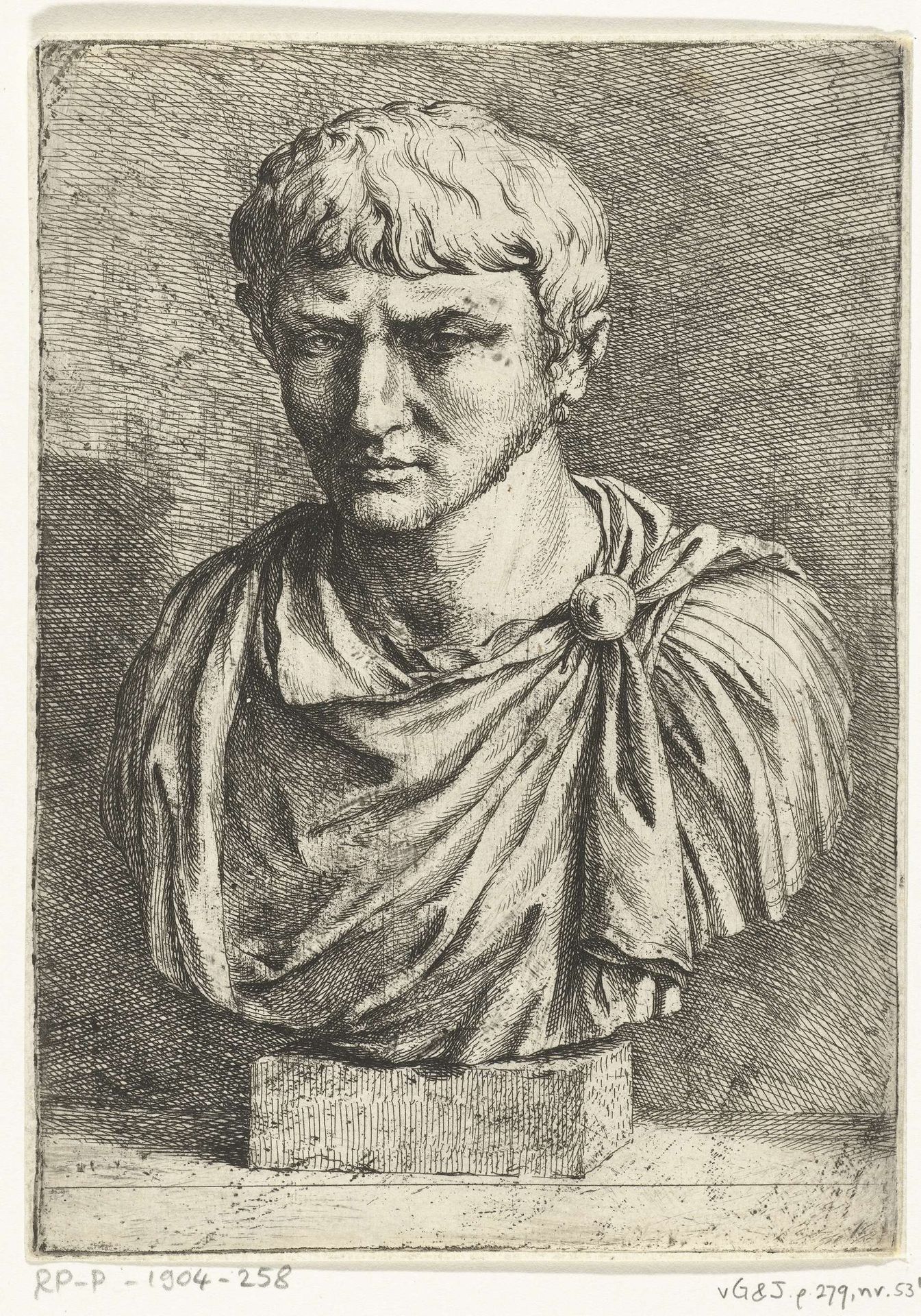 Portretbuste van Pompeius of Augustus by Jan de Bisschop