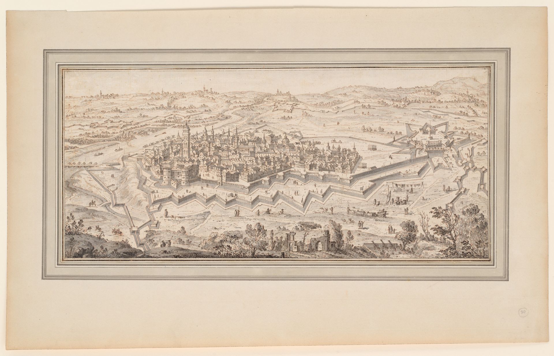 Bird's-Eye View of the City of Casale di Monferrato by Francesco Zucchi