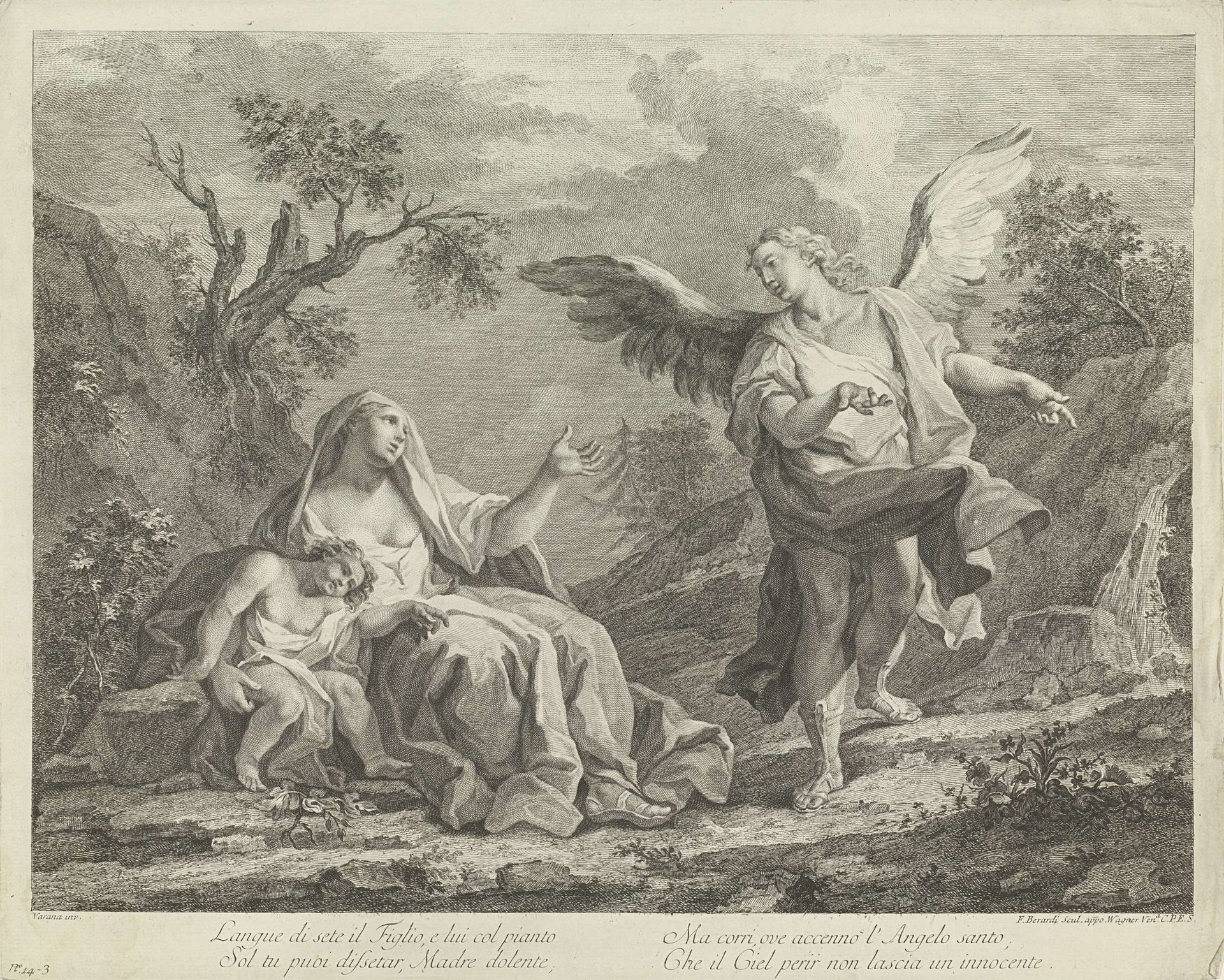 Hagar en Ismaël in de woestijn by Fabio Berardi
