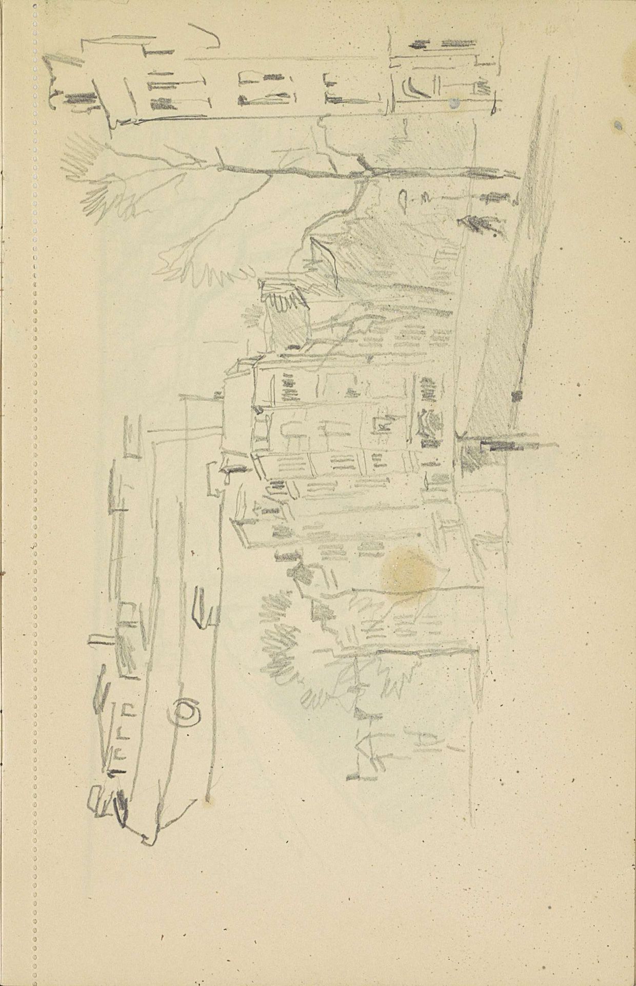 Straat langs een gracht by Cornelis Vreedenburgh