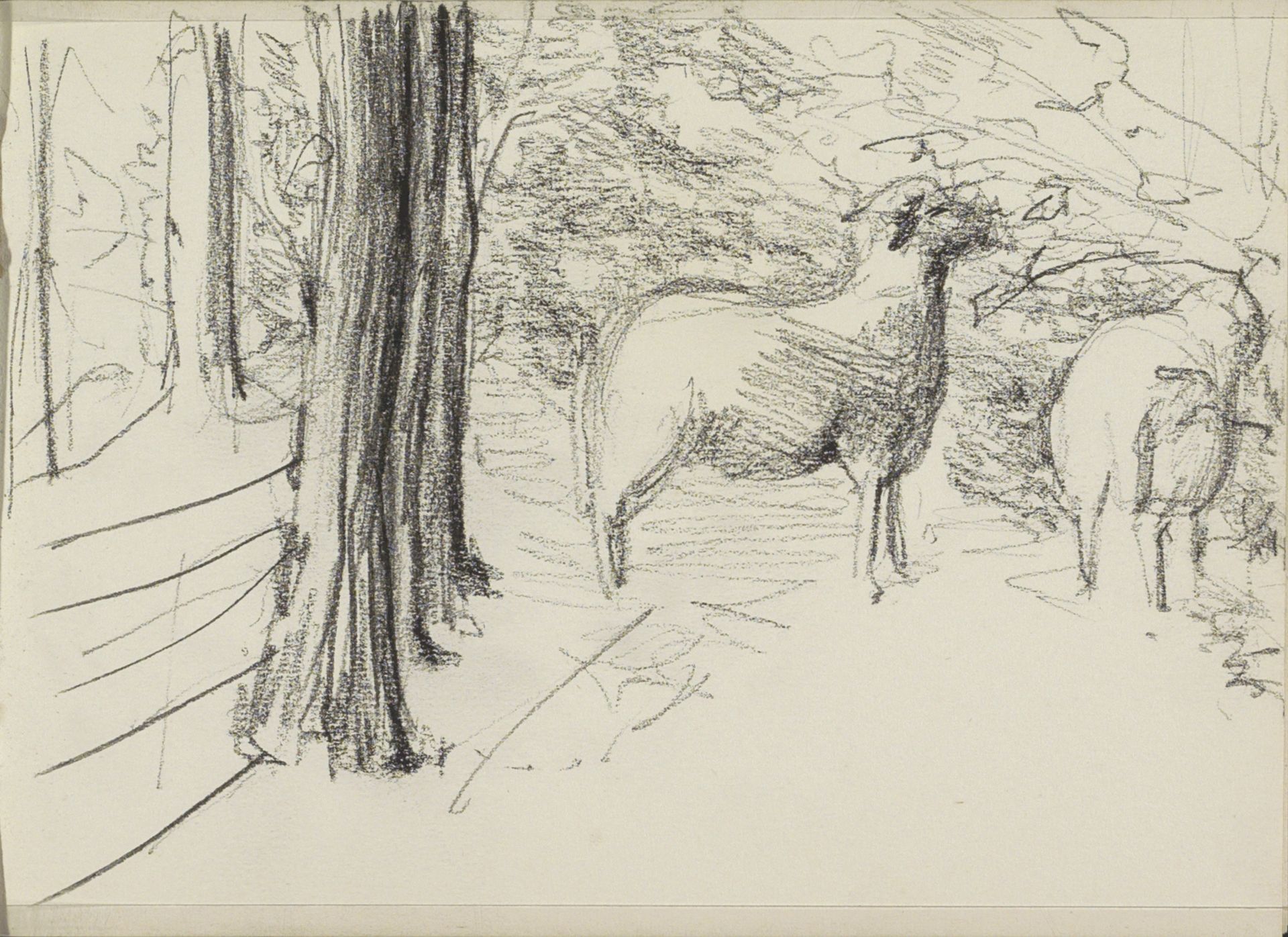 Grazende schapen tussen de bomen en struiken by Bramine Hubrecht