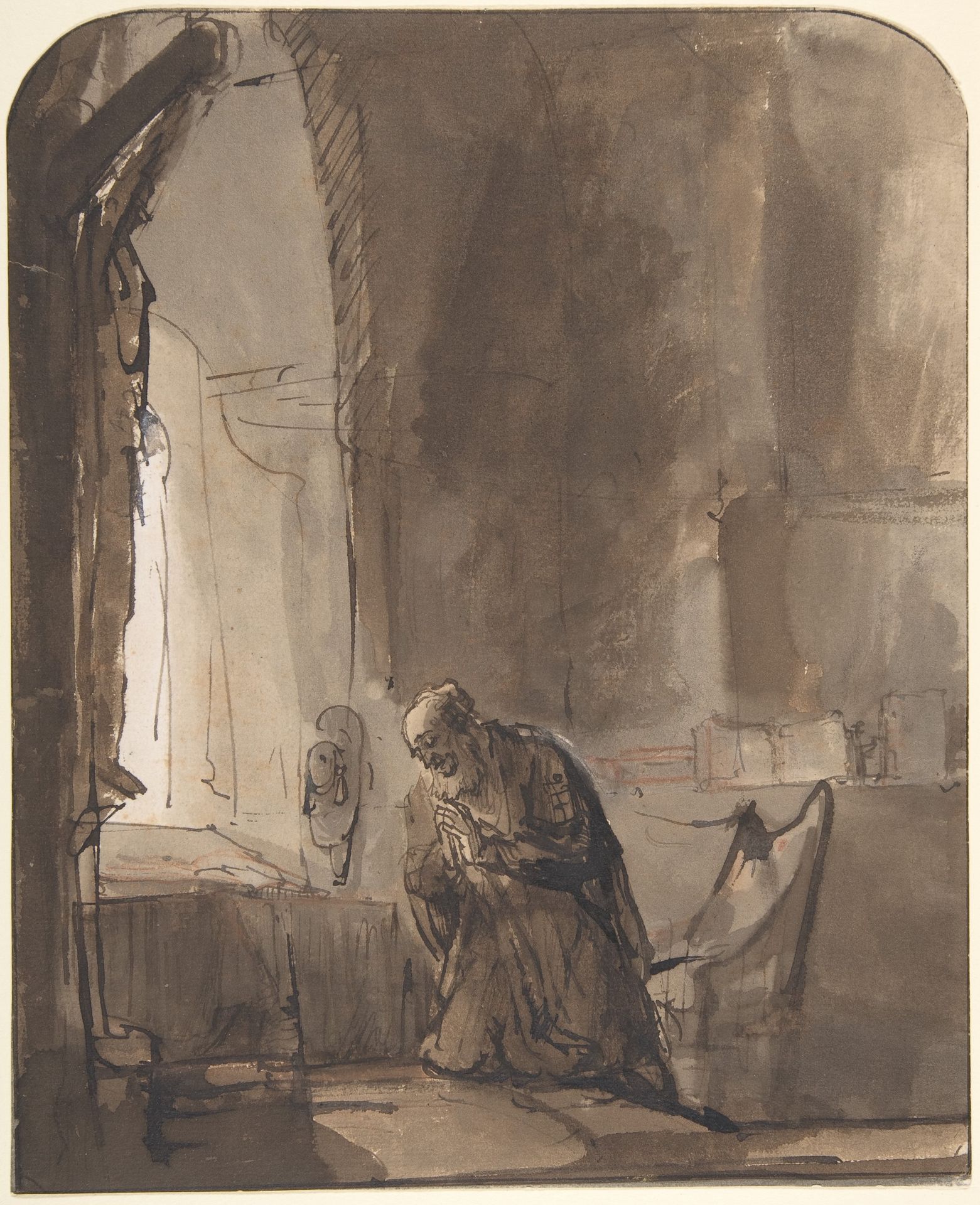 Saint Jerome Praying in His Study by Rembrandt van Rijn