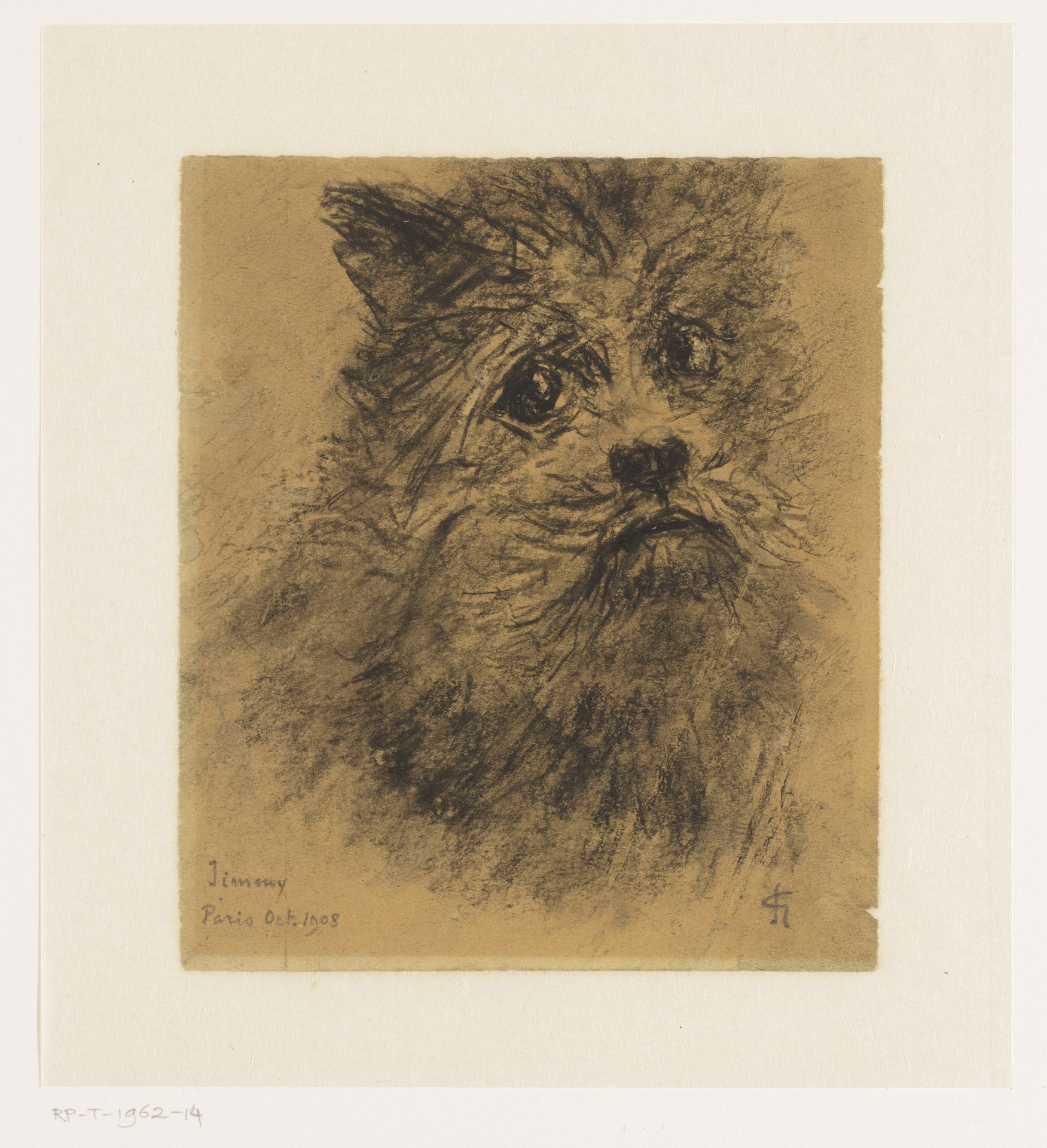 Portretstudie van hond Jimmy by Carel Nicolaas Storm van 's-Gravesande