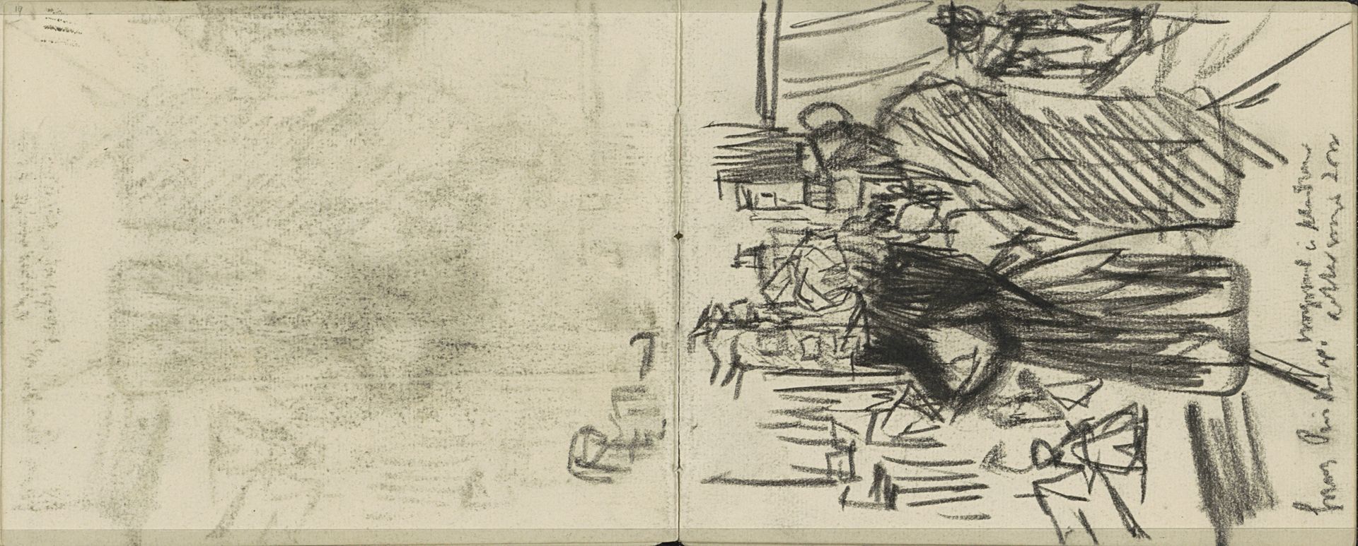 Twee vrouwen bij de brug over de Prinsengracht te Amsterdam, ter hoogte van de Reestraat by George Hendrik Breitner