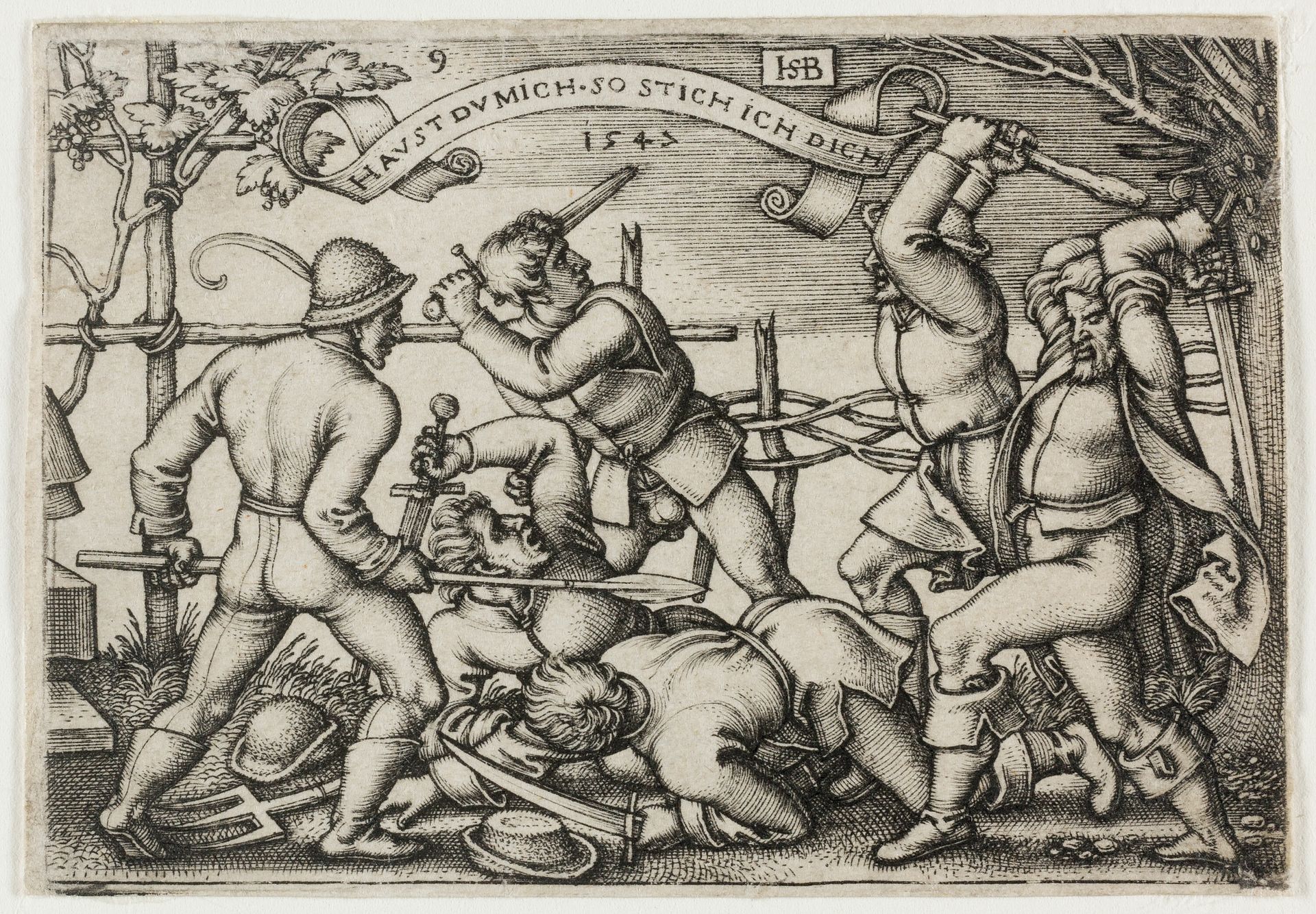 Peasants' Brawl, plate 9 from The Peasants' Feast or the Twelve Months by Sebald Beham