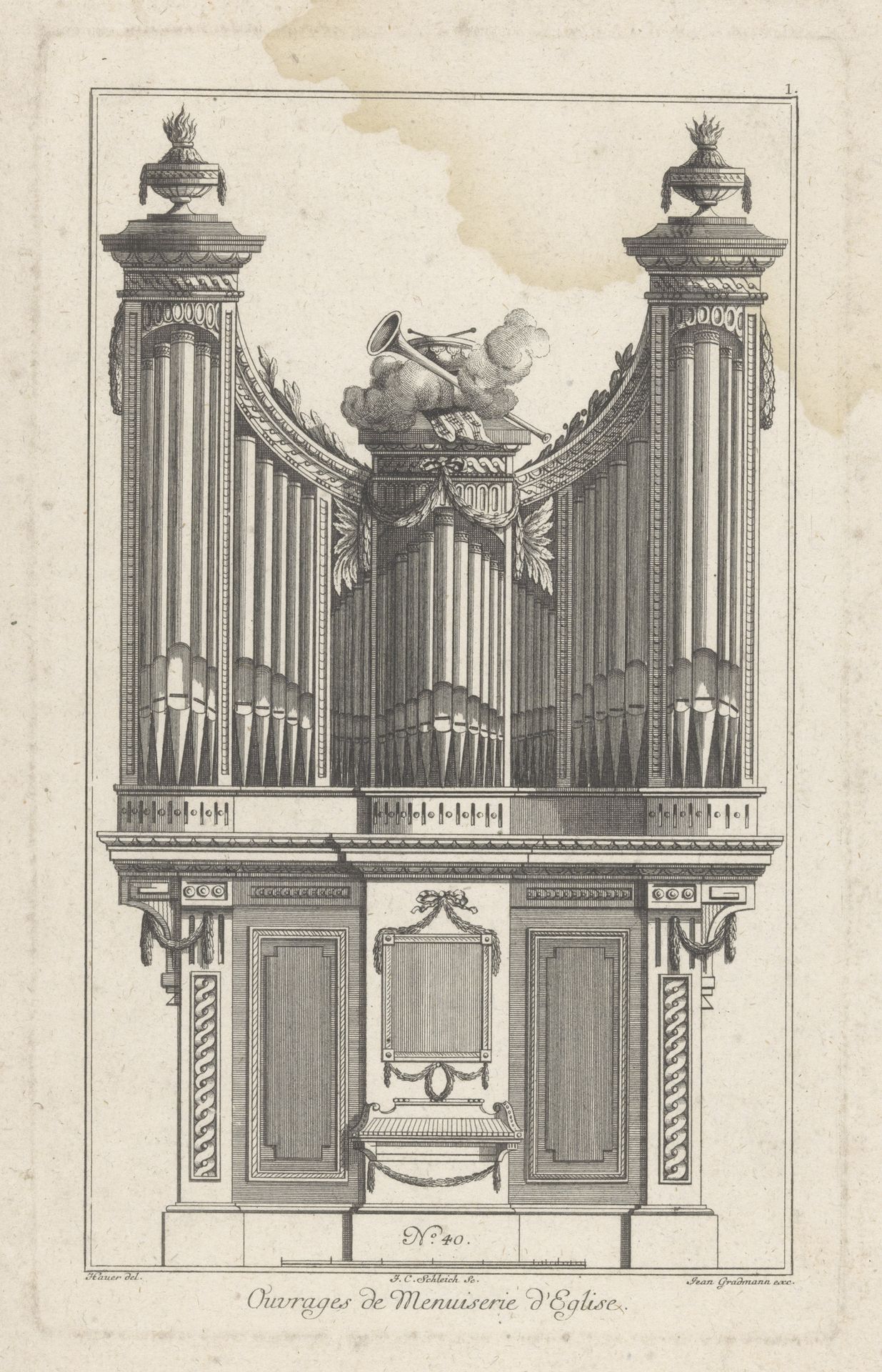 Orgel met muziekinstrumenten by Johann Carl Schleich