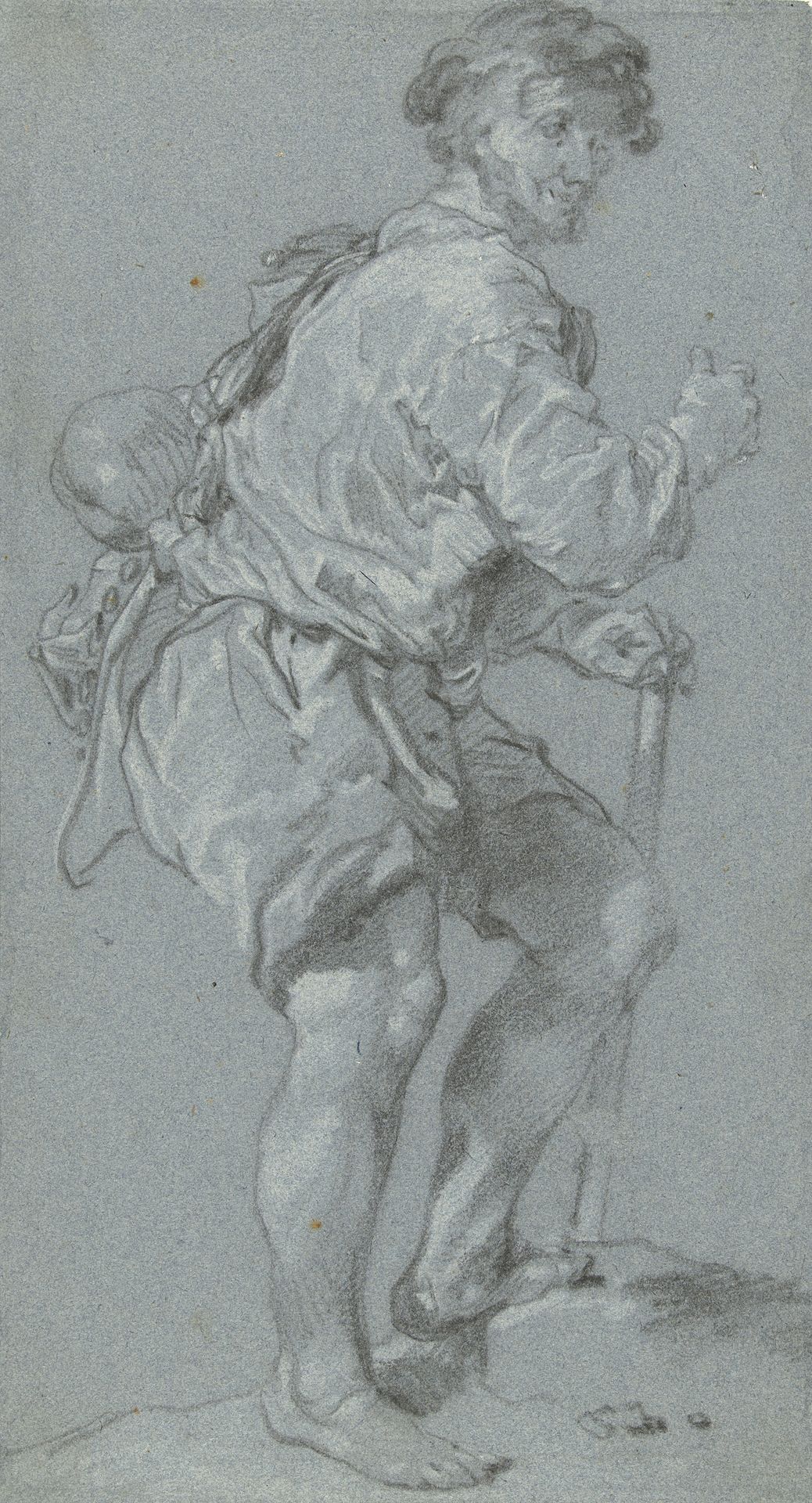 Staande man met stok in de linkerhand by Jan van (1623-1676) Noordt
