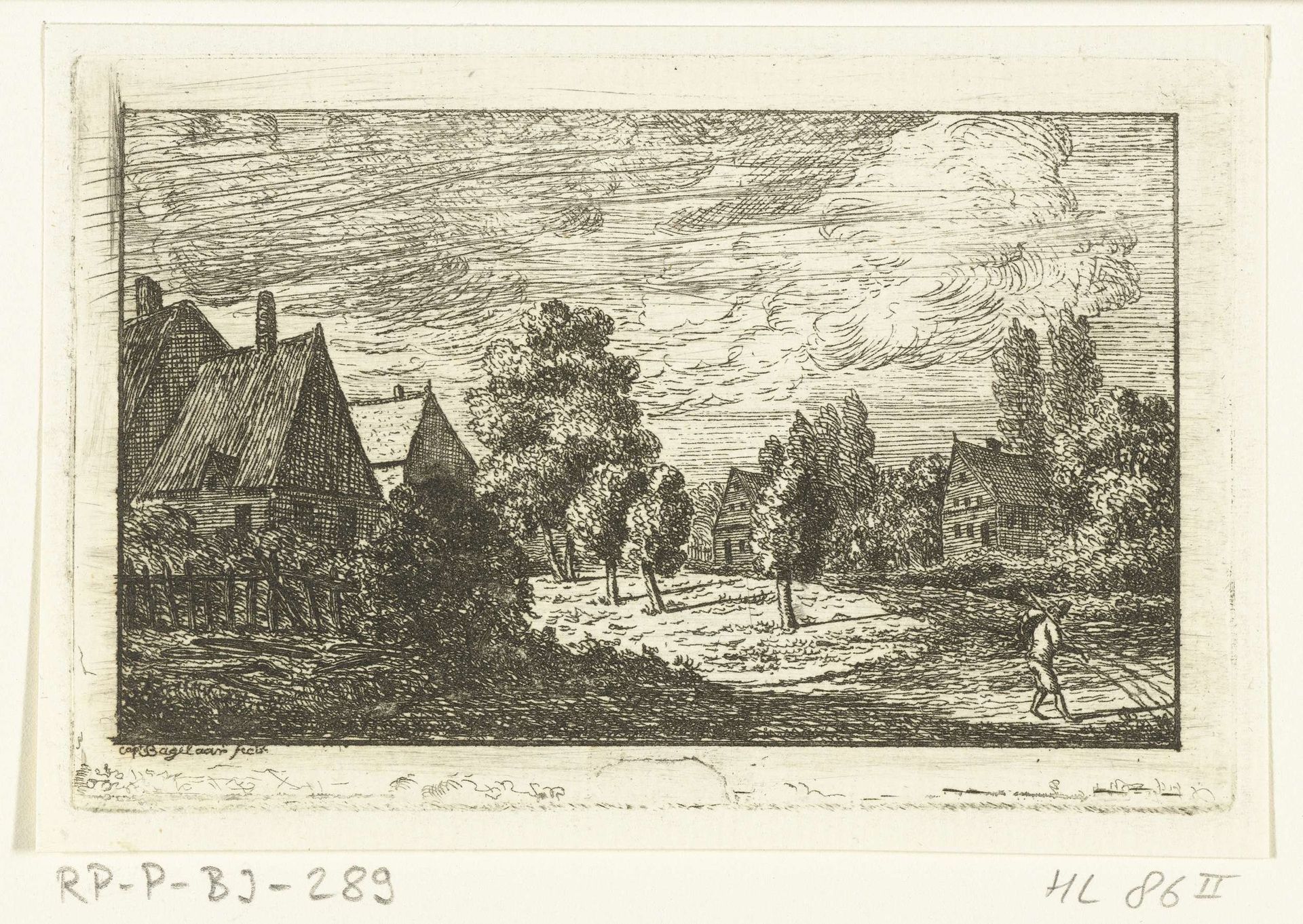 Gezicht op Lechhausen bij Augsburg by Ernst Willem Jan Bagelaar
