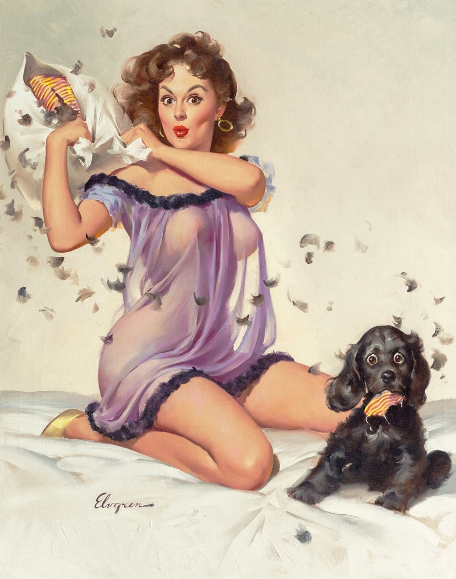 Ticklish Situation by Gil Elvgren