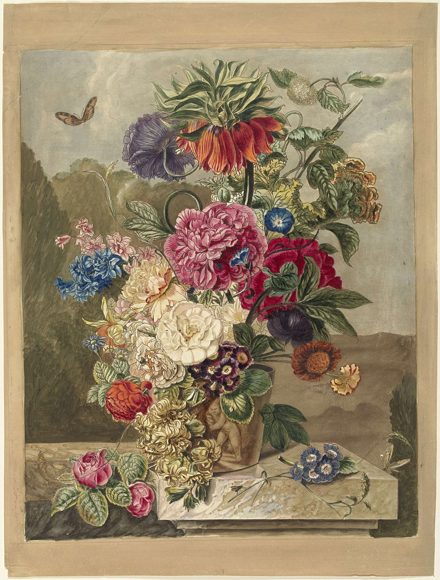 Bloemstuk by Anthonie van den Bos