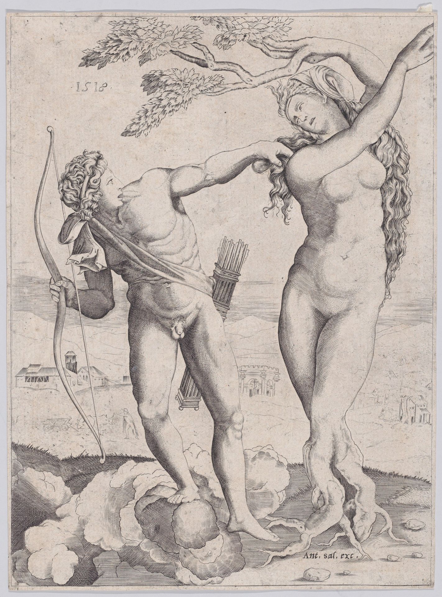 Apollo and Daphne by Agostino Veneziano