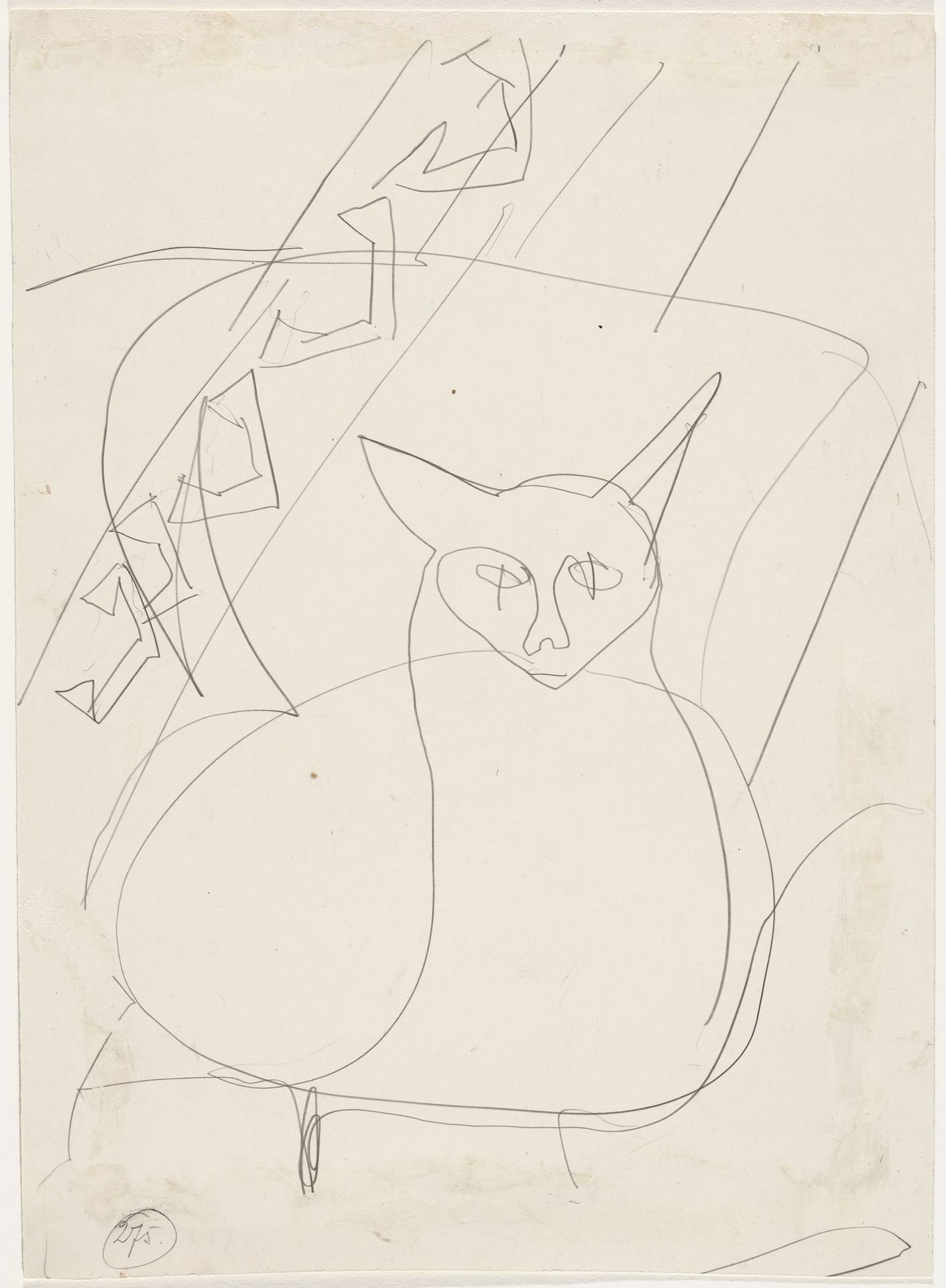 Sketch of a lying cat by Ernst Ludwig Kirchner