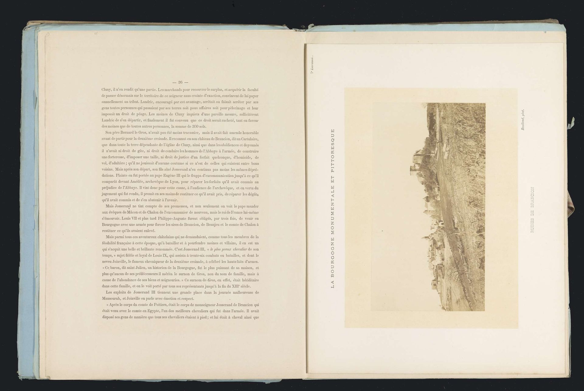 Gezicht op Brancion met rechts de kasteelruïne by A. Boulland