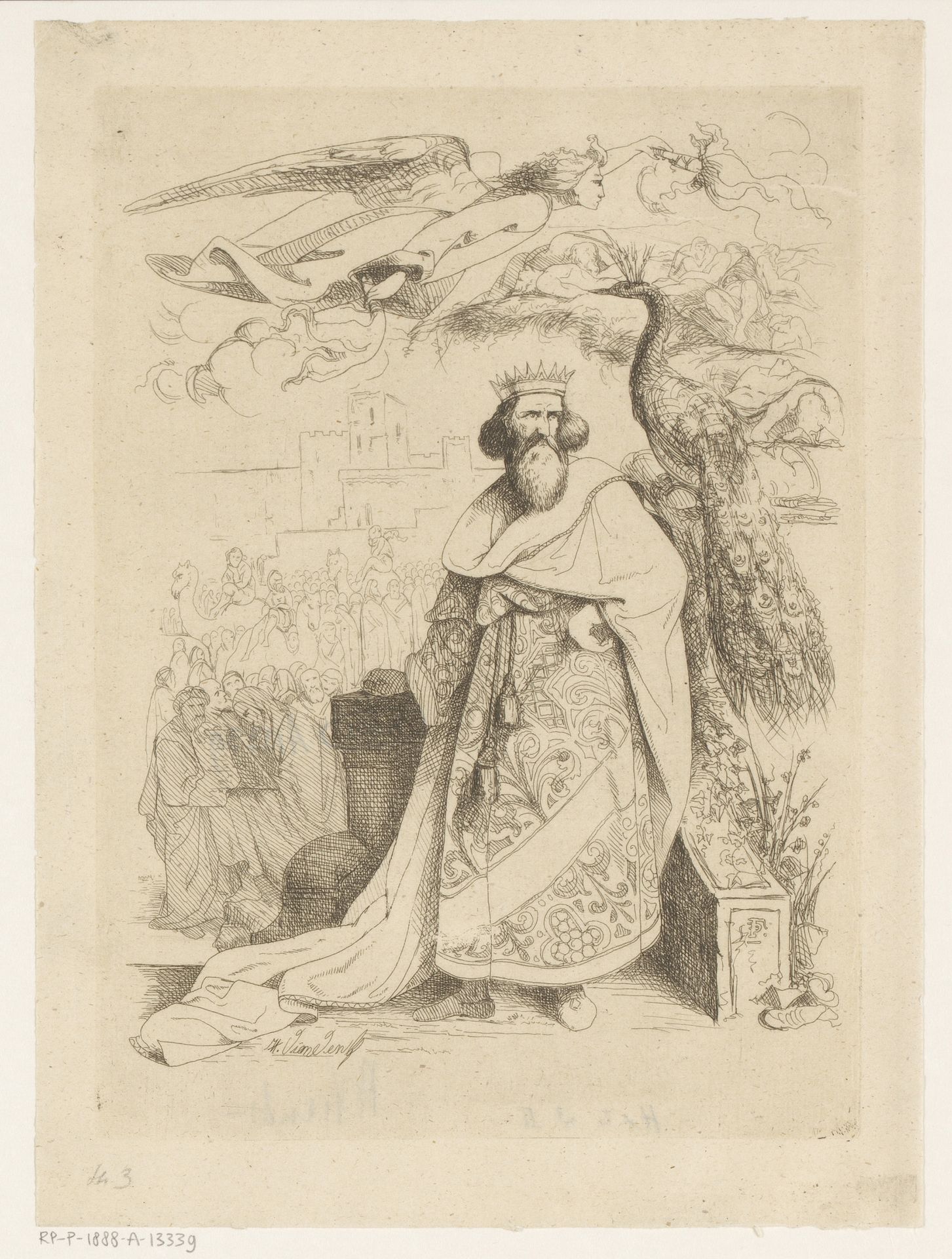 Koning met een pauw by Heinrich Vianden