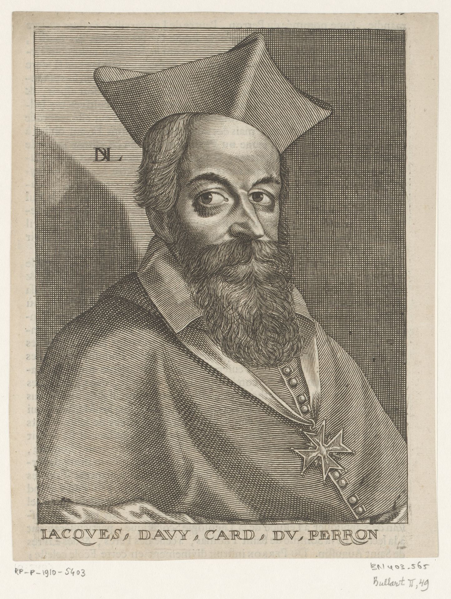 Portret van Jacques Davy Duperron by Nicolas de (I) Larmessin