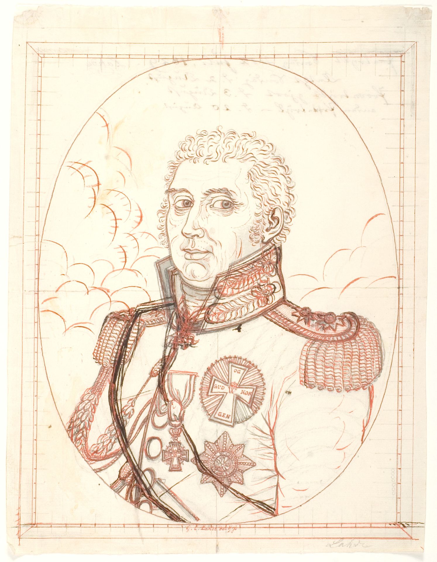 Højtstående dekoreret officer (3 ordener) by Gerhard Ludvig Lahde
