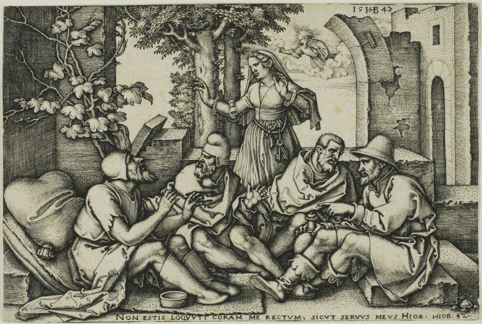 Job Conversing with His Friends by Sebald Beham