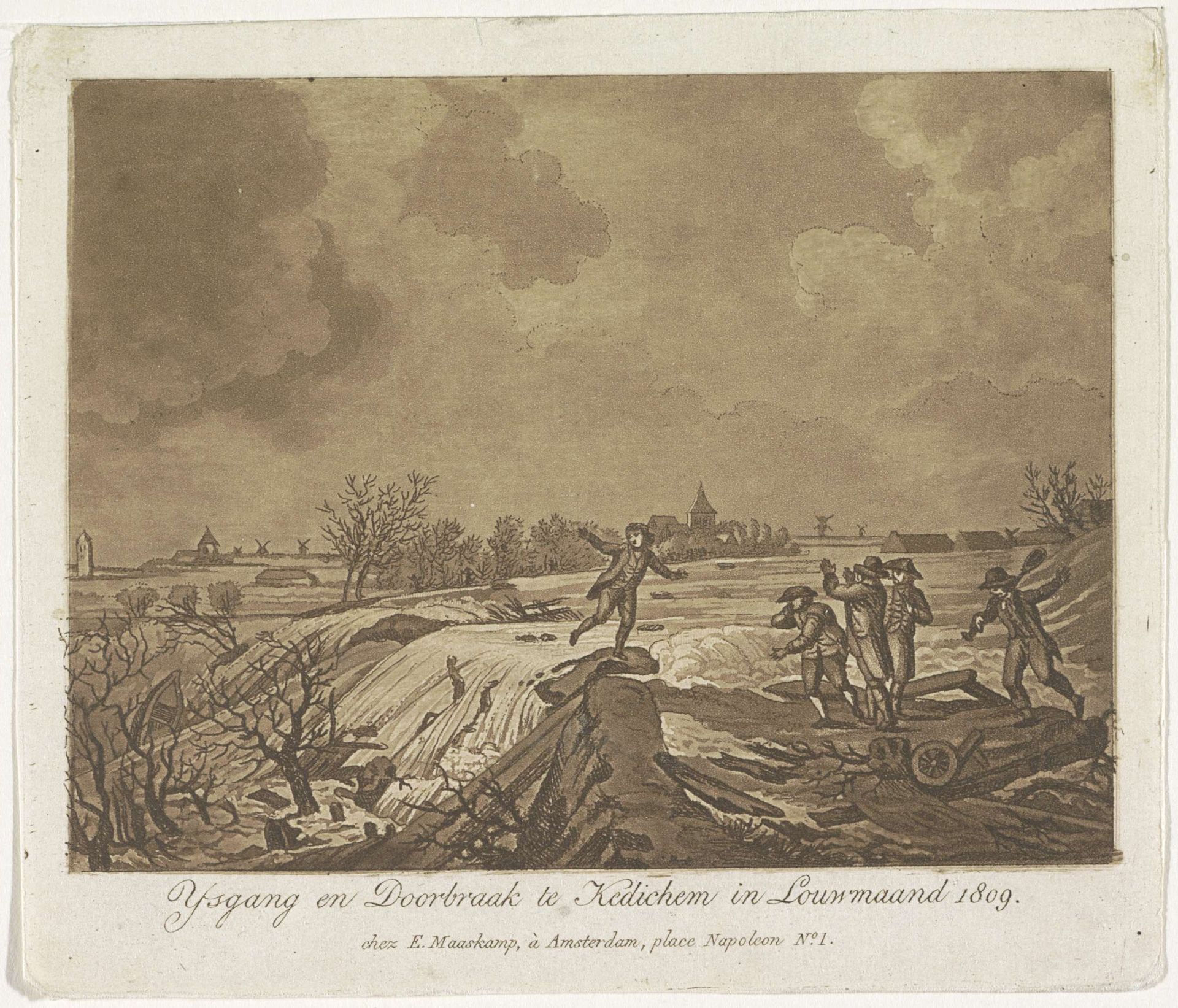 Dijkdoorbraak te Kedichem, 1809 by Anonymous
