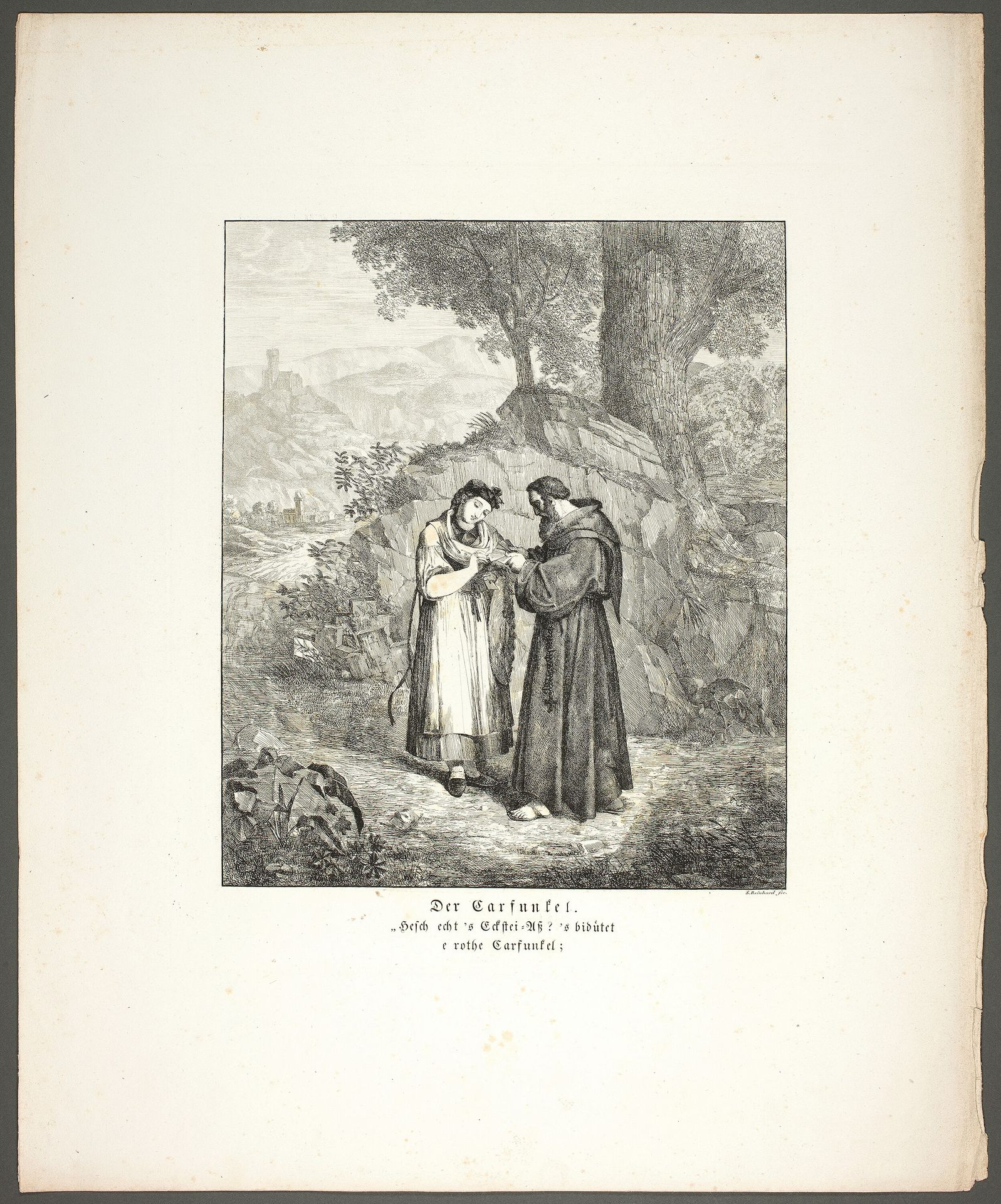 The Carbuncle, plate one from Zehn Blätter zu Hebels Alemannischen Gedichten by Sophie Reinhard