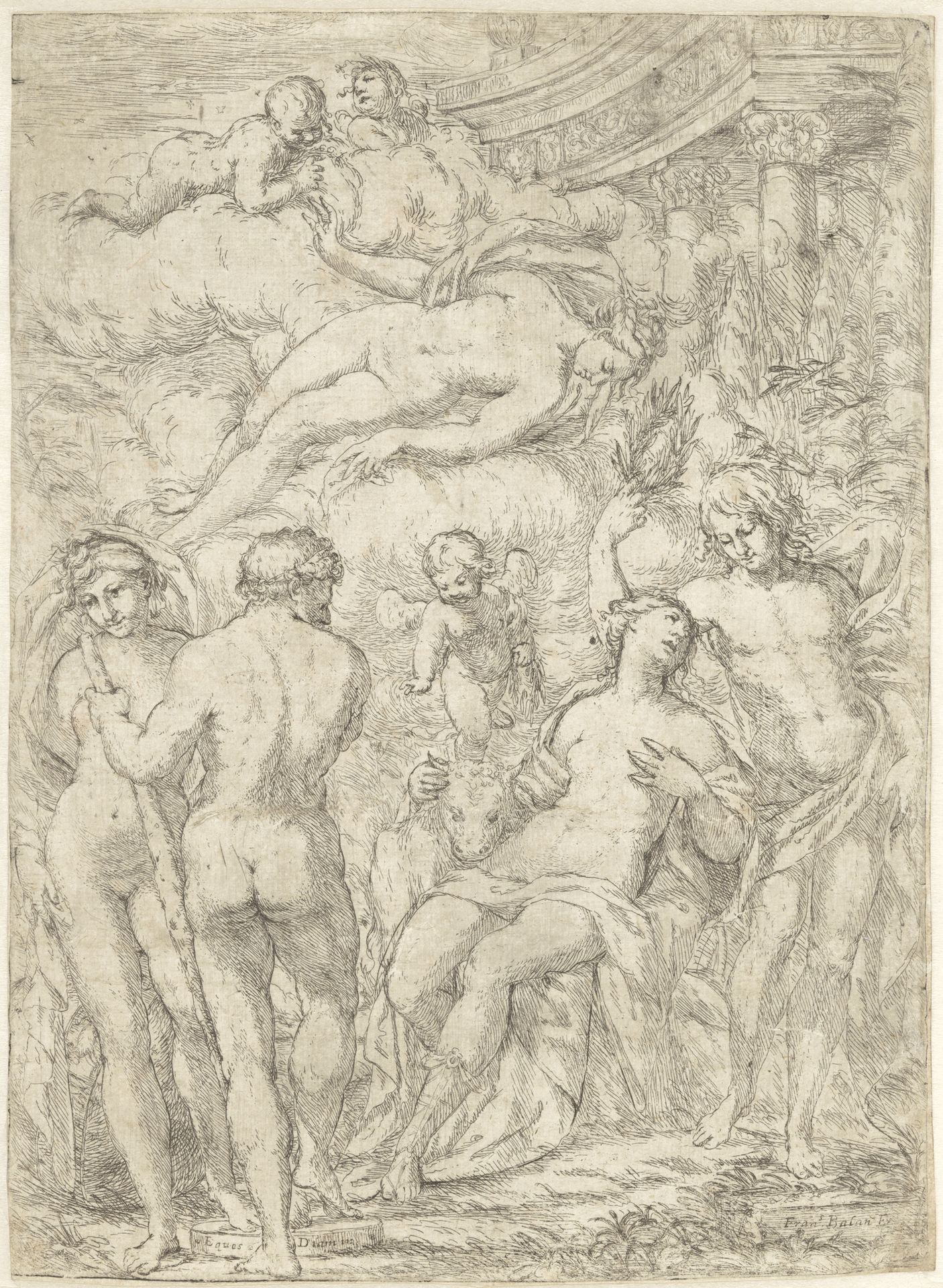 Allegorie met mythologische figuren by Giuseppe Diamantini