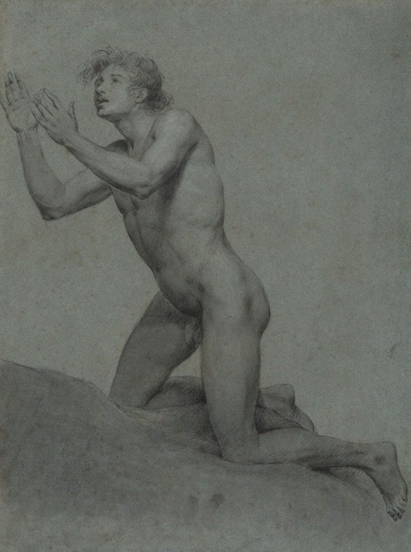 Sketch of a male nude- life study by John Trumbull