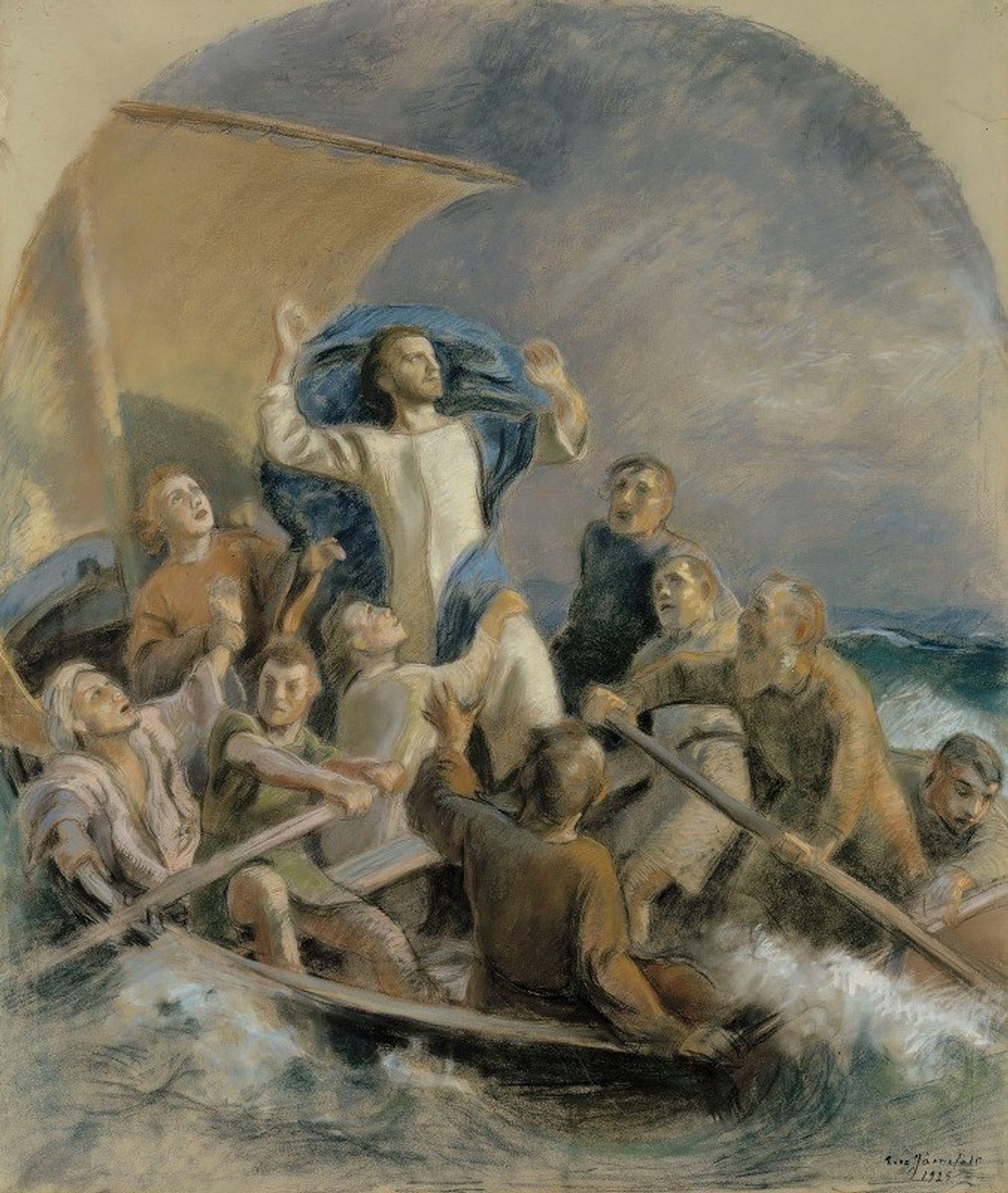 Christ Sets A Storm by Eero Järnefelt