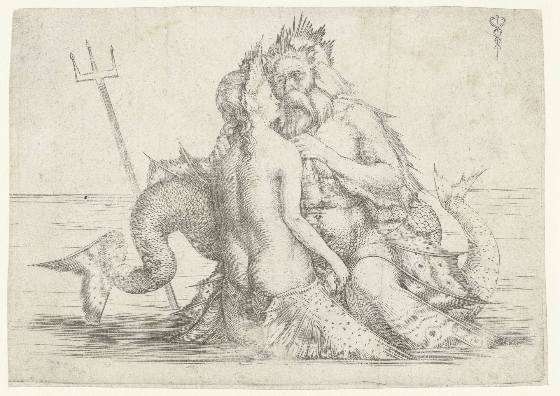 Triton en Nereïde in omhelzing by Jacopo de' Barbari