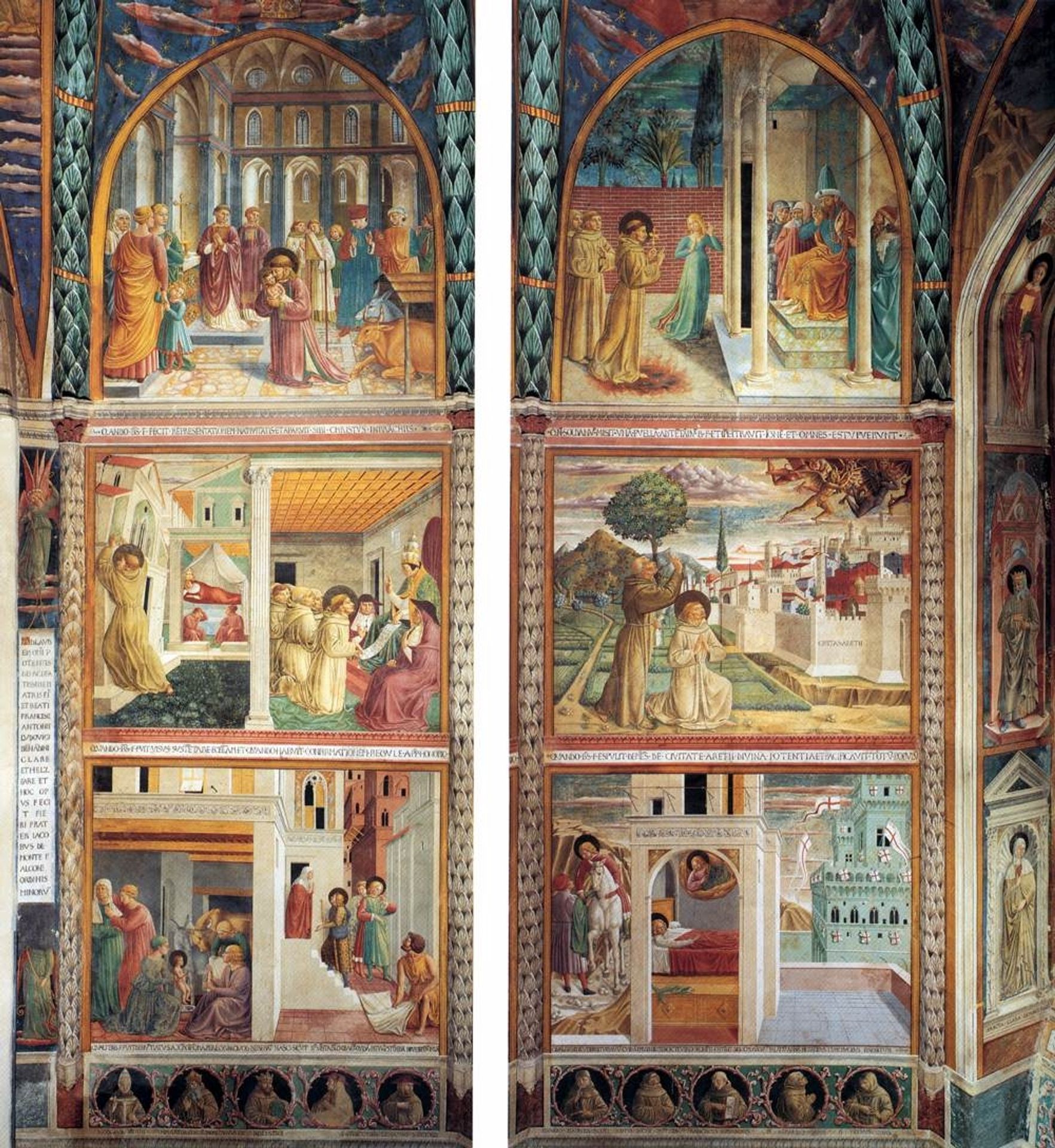Scenes from the Life of St. Francis (north wall) by Benozzo Gozzoli
