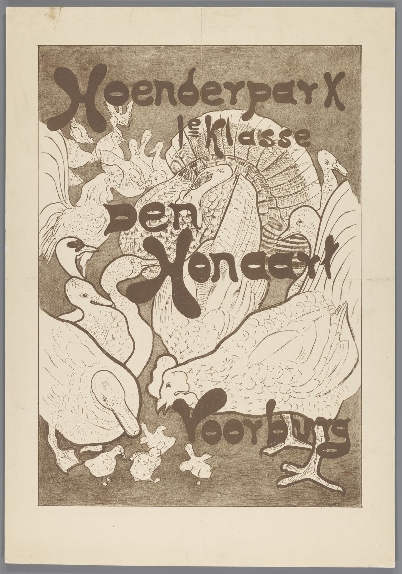 Affiche voor het Hoenderpark 1e klasse Den Honaart Voorburg by Theo van Hoytema