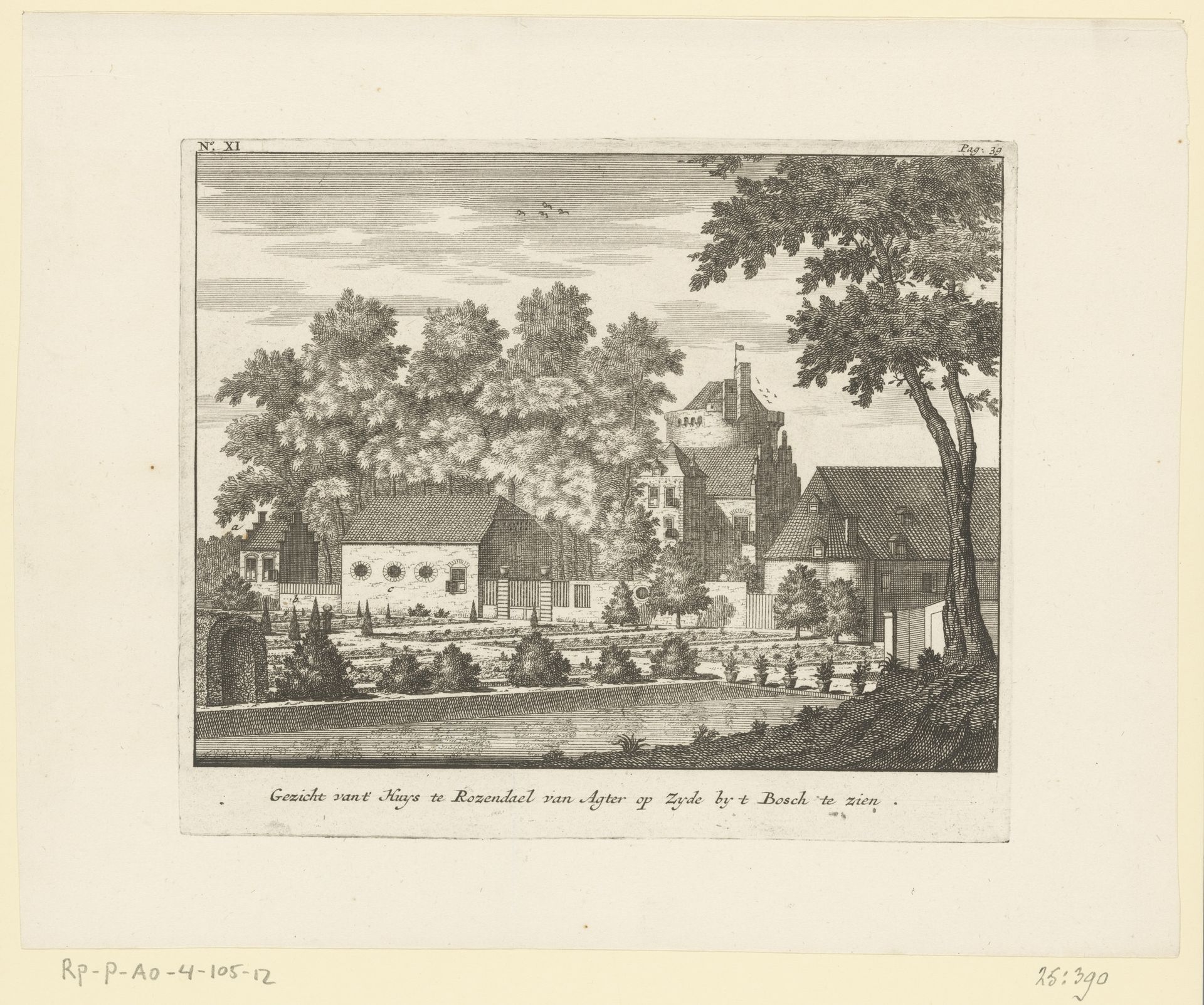 Gezicht op Kasteel Rosendael by Jan (I) Smit