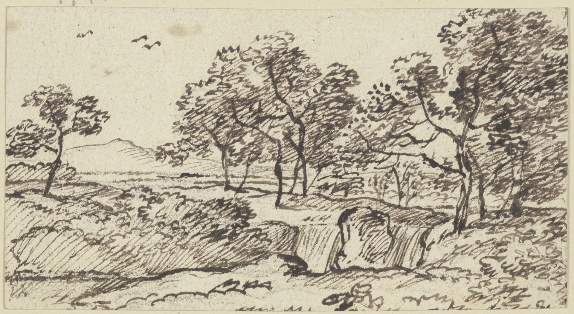 Landschaft mit hohen Bäumen by Franz Kobell