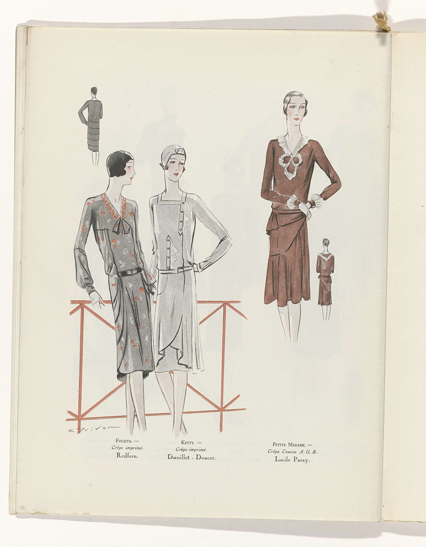 Art - Goût - Beauté, Feuillets de l' élégance féminine, Juin 1929, No. 106, 9e Année, p.15 by R. Drivon