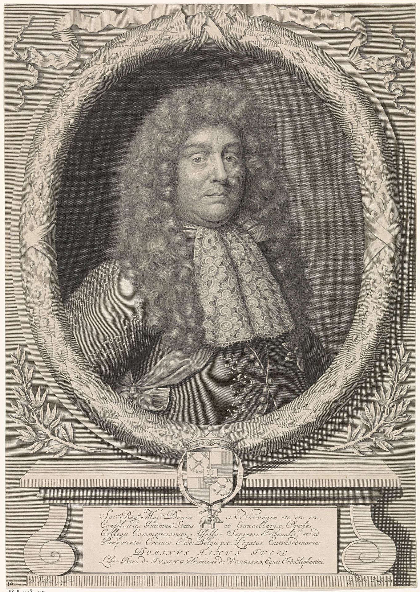 Portret van Janus Juell, baron van Juling by Gerard Valck