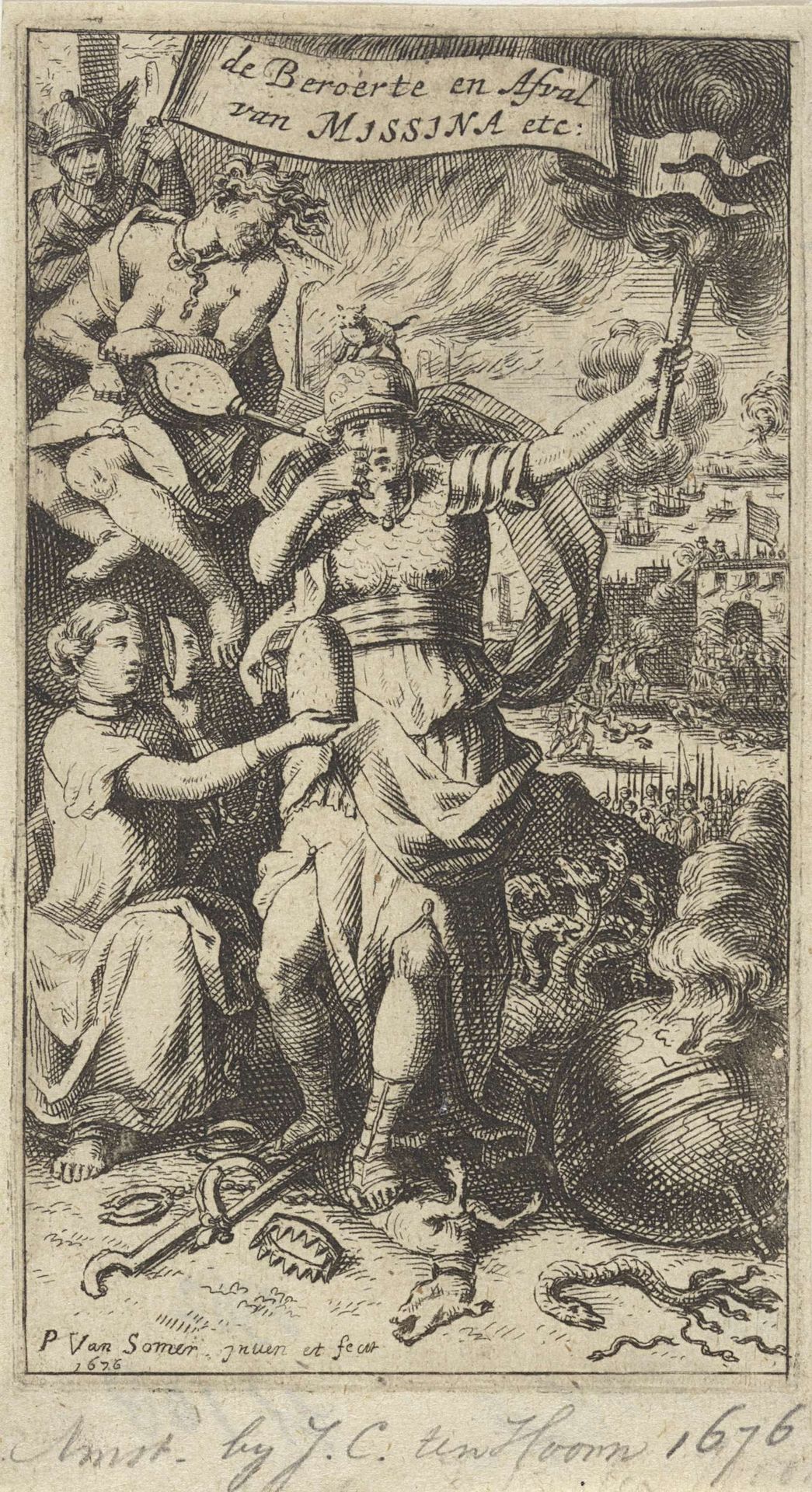 Allegorische voorstelling met Opstand en Valsheid by Paul van (II) Somer