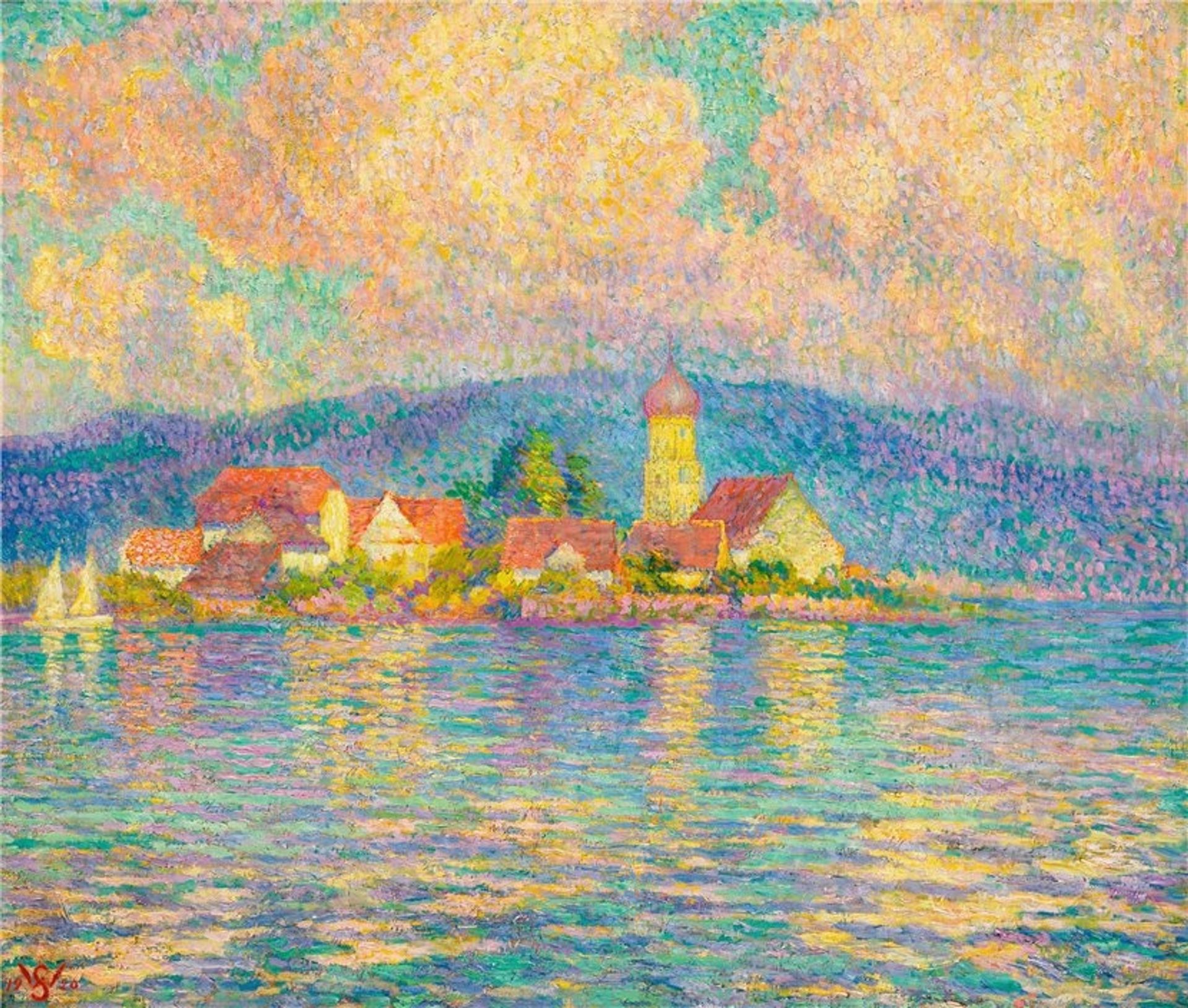 A View of Wasserburg of Lake Constance by Willy Schlobach
