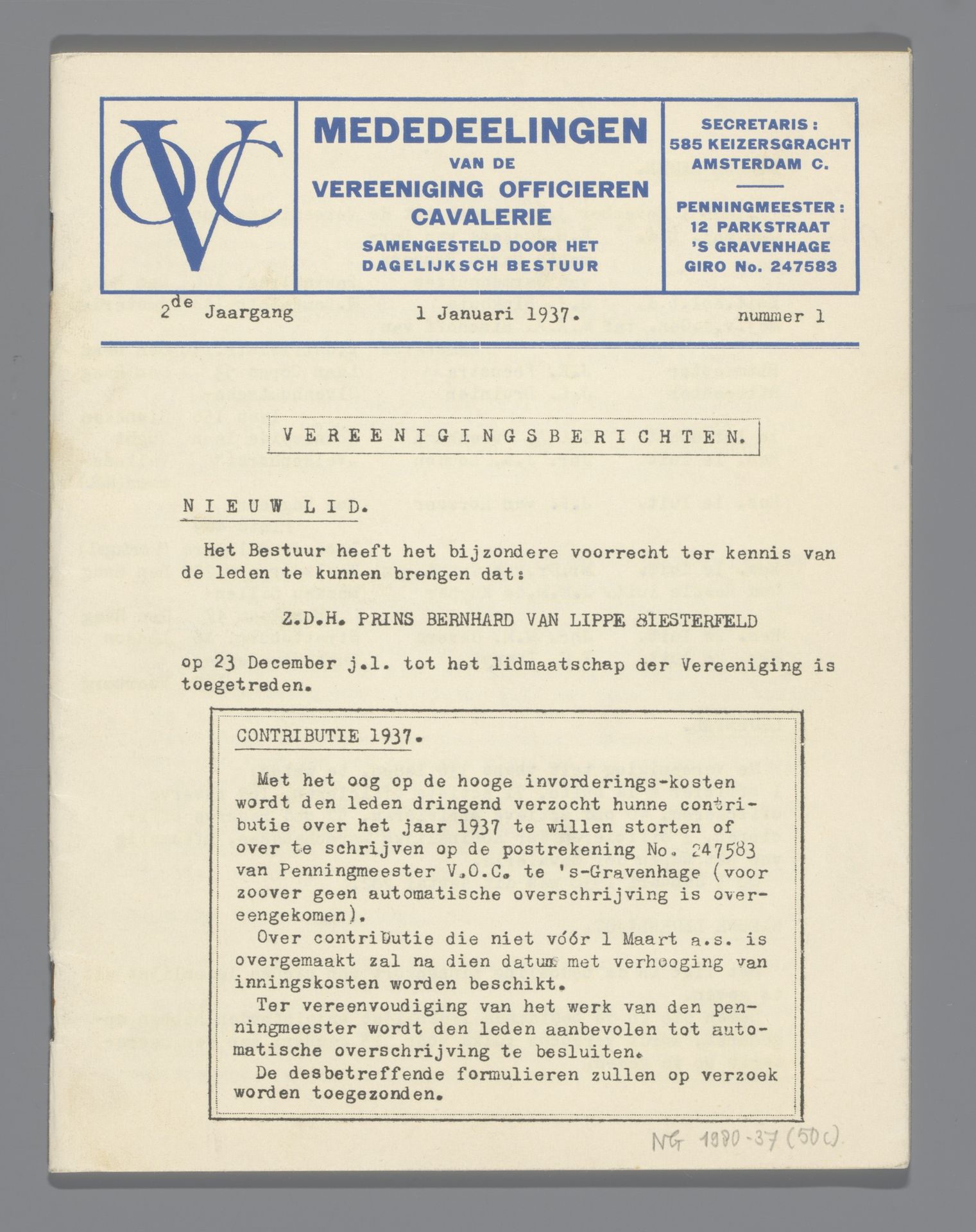 Mededeelingen van de Vereeniging Officieren Cavalerie by Vereeniging Officieren Cavalerie