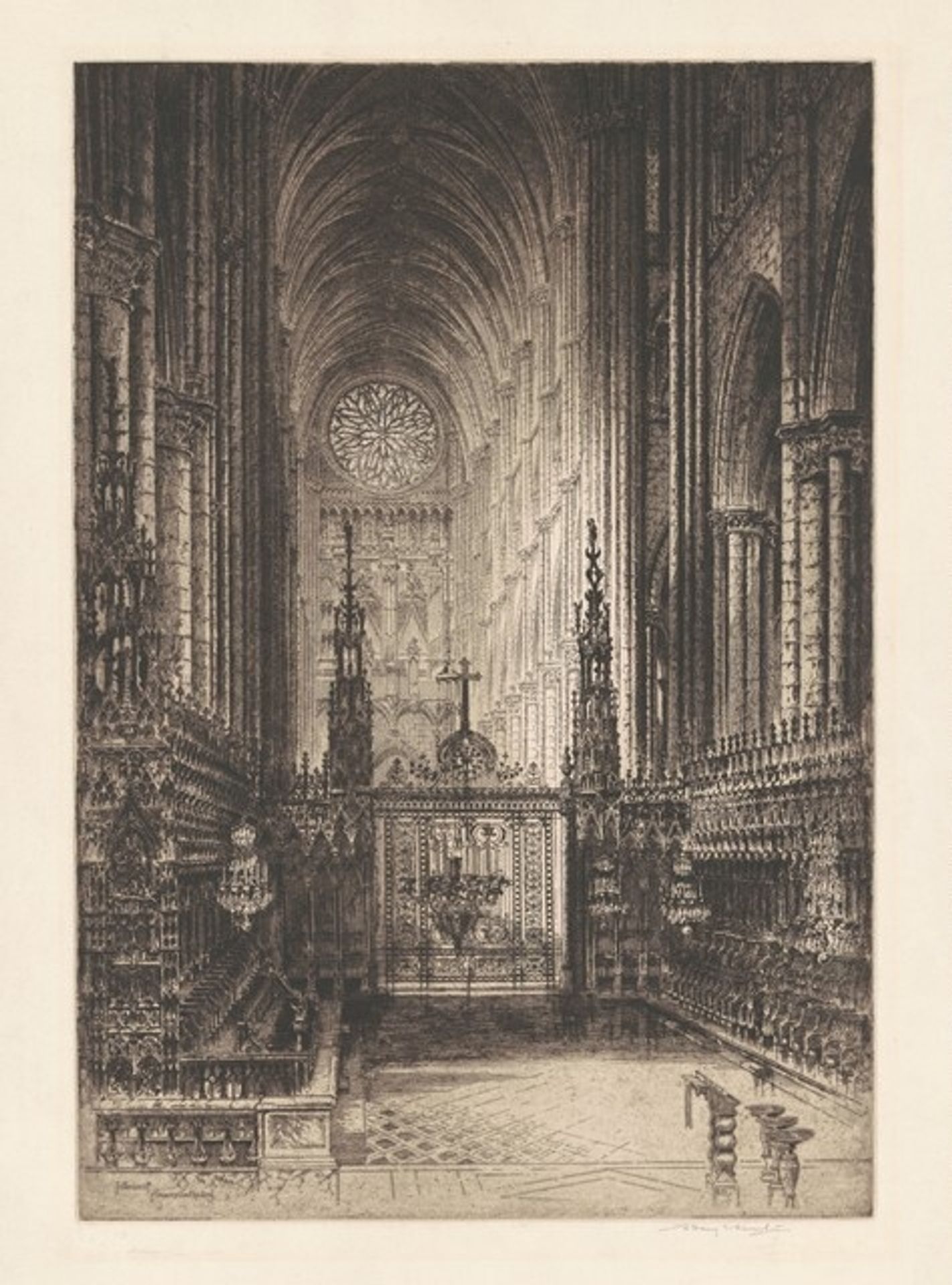 Interior of Amiens Cathedral by Albany E. Howarth