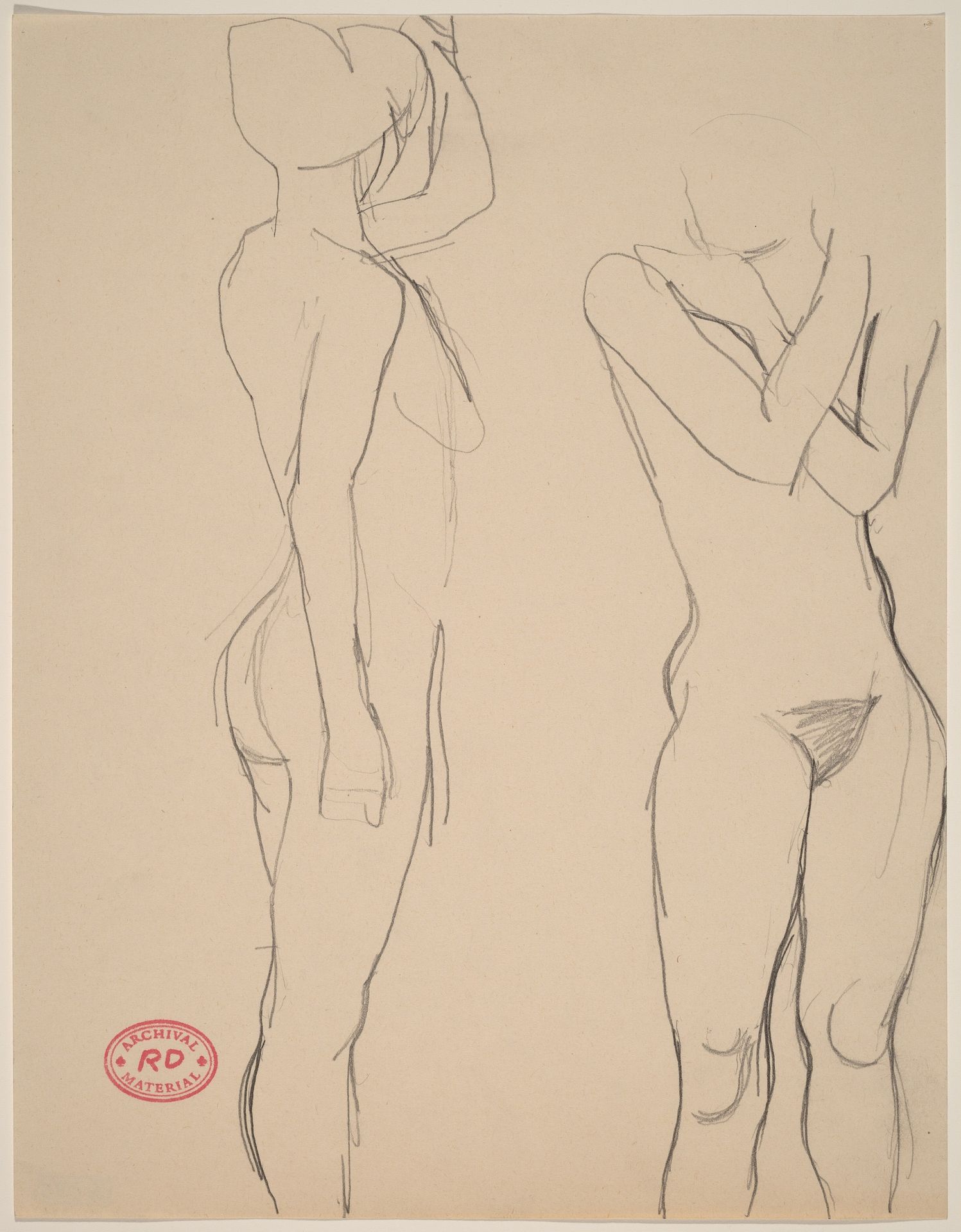 Untitled [two views of a standing female nude] by Richard Diebenkorn