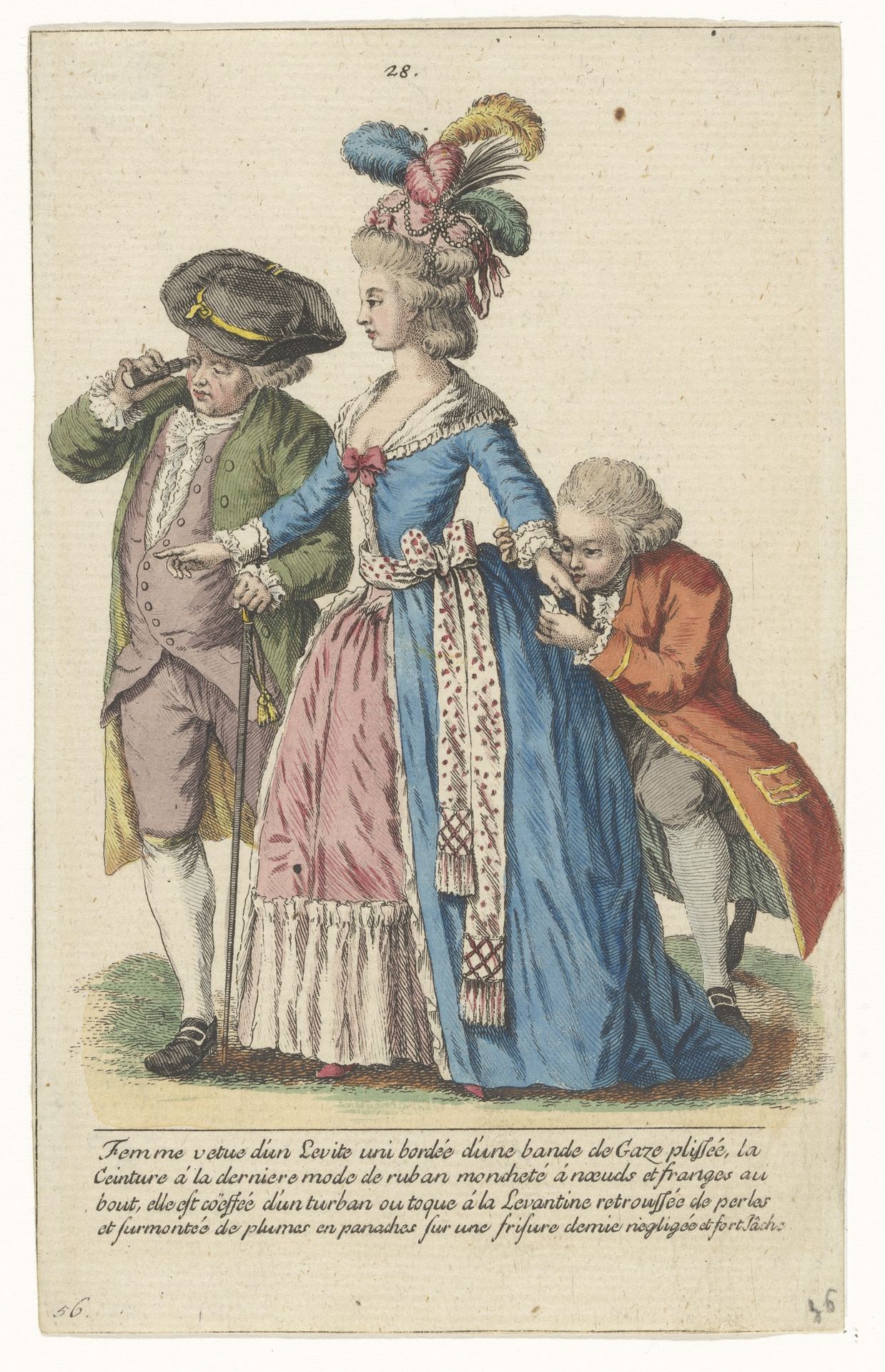 Gallerie des Modes et Costumes Français, nr. 28, kopie naar ee. 169(bis): Femme vetue d'un Levit (...) by Anonymous